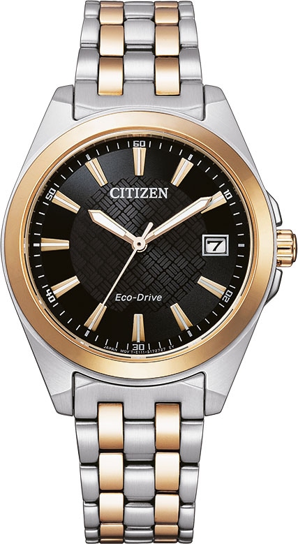 Citizen Solaruhr »EO1213-85E«, Armbanduhr, Damenuhr, Edelstahlarmband, bis 10 bar wasserdicht, Datum