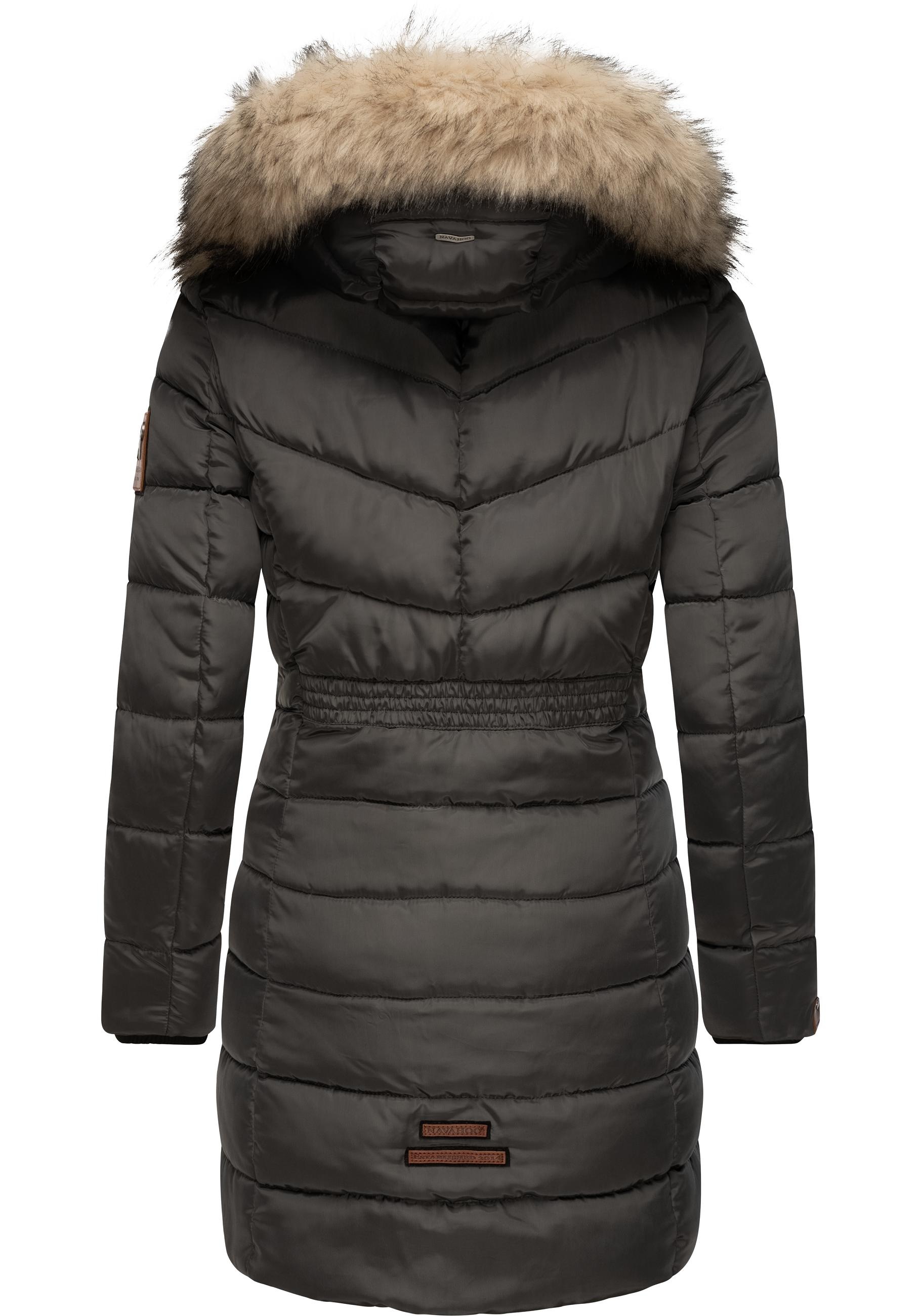 Navahoo Steppmantel »Paula«, stylischer Winter Parka m. edlem Fellimitat