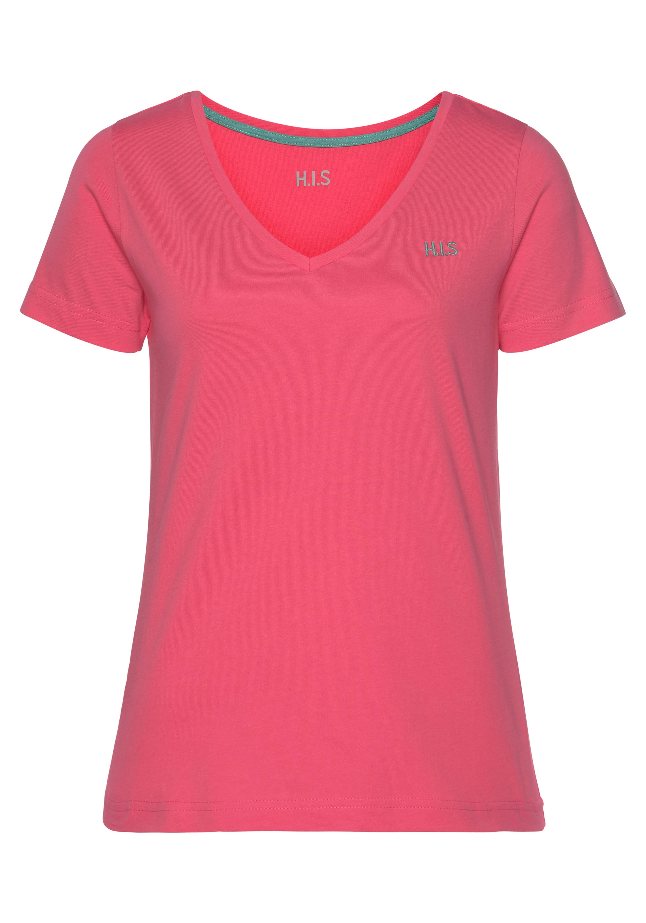 H.I.S T-Shirt »Essential-Basics«, (Spar-Set, 3er-Pack), hüftlange Passform, figurumspielender Schnitt, aus 100% Baumwolle