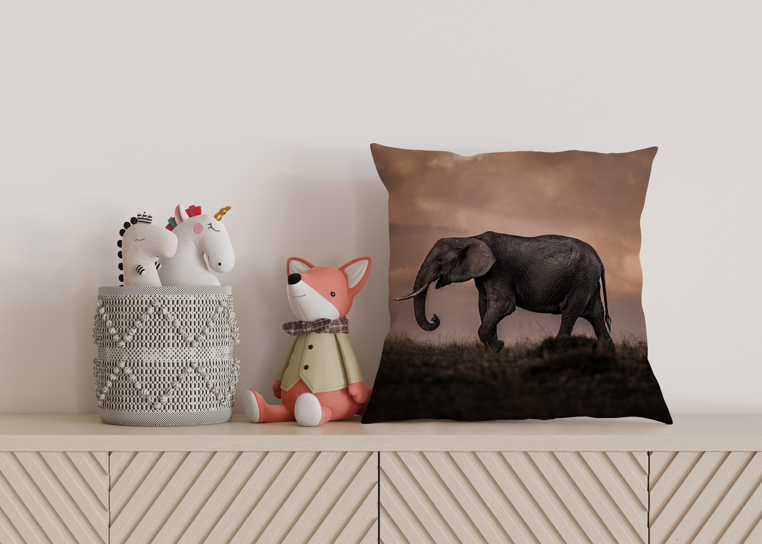 queence Dekokissen »Afrikanische Steppe«, Kissenhülle mit HD Premium Druck, geruchsneutral, 40x40cm