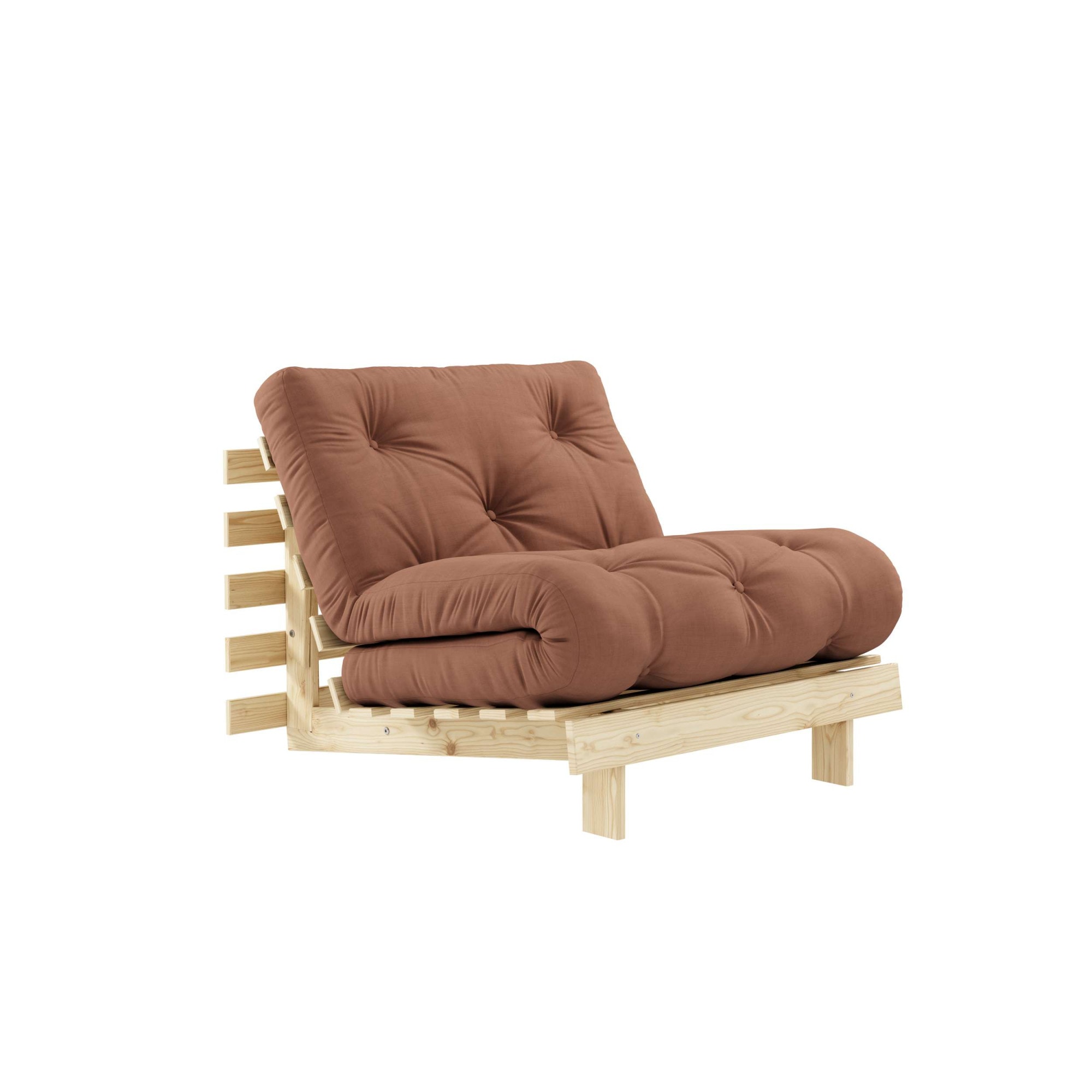Karup Design Daybett "Roots Sofa Bed, Schlafsofa, Bettfunktion, FSC-Massivholz, B: 90 cm" Erhältlich in Breite 90 cm, 140 cm oder 160 cm, Inkl. Futonmatratze. Made in Europe, minimalistisches Design