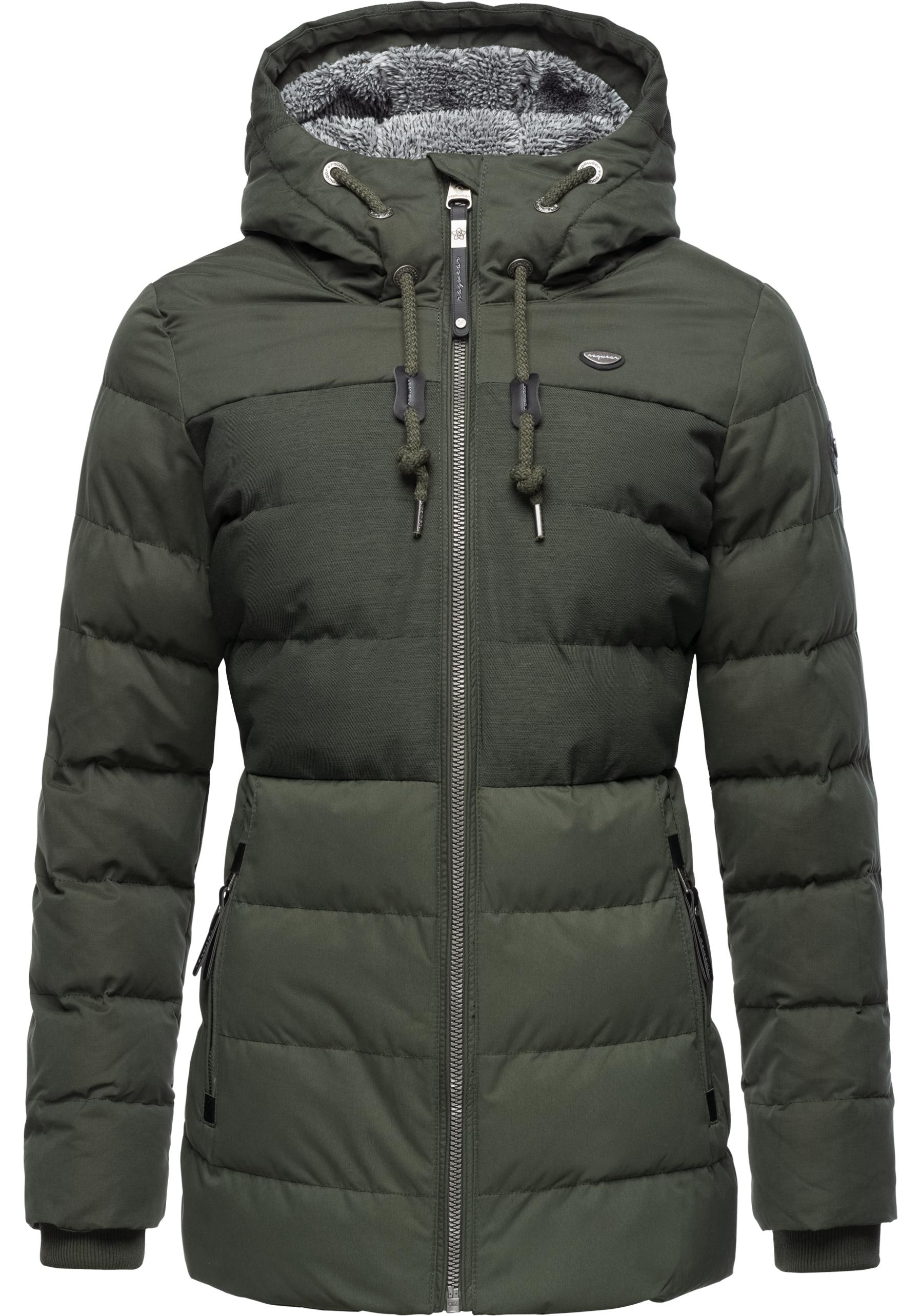 Ragwear Winterjacke "Quantic", mit Kapuze, stylische Steppjacke mit Teddyfe günstig online kaufen