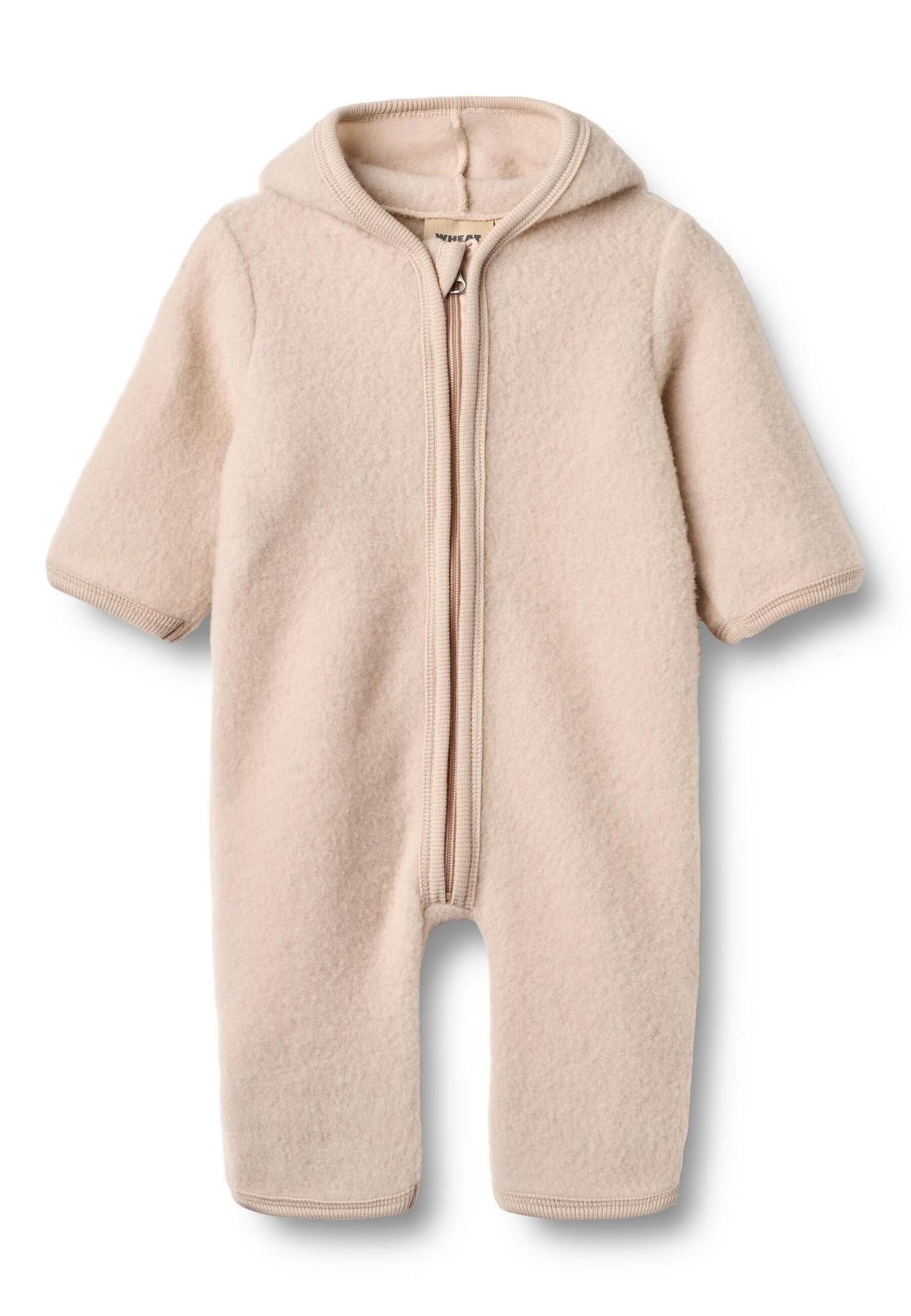 WHEAT Mädchen Jumpsuit "WHEAT Wool Fleece Suit Ata"pale lila, Gr. 74, unifarben, 100% Wolle, Overalls