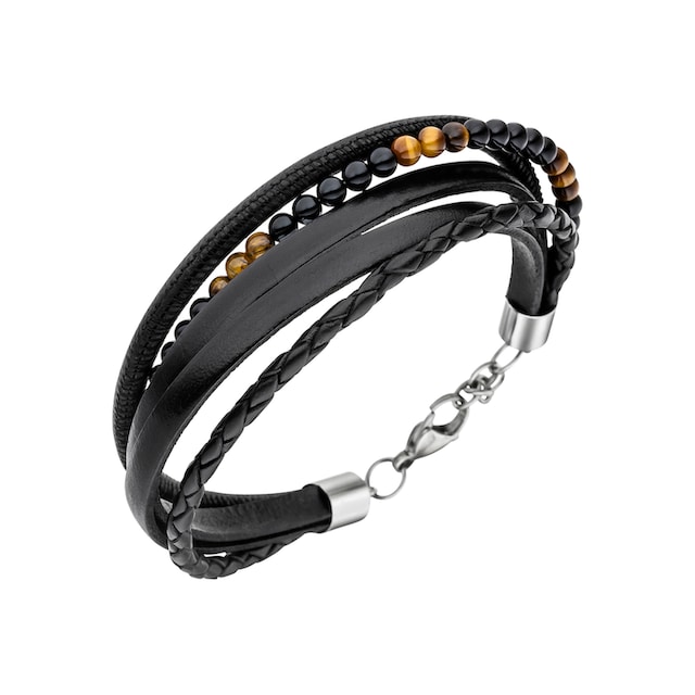 JOBO Lederarmband, Leder Onyx Tigerauge 23 cm online bestellen | BAUR