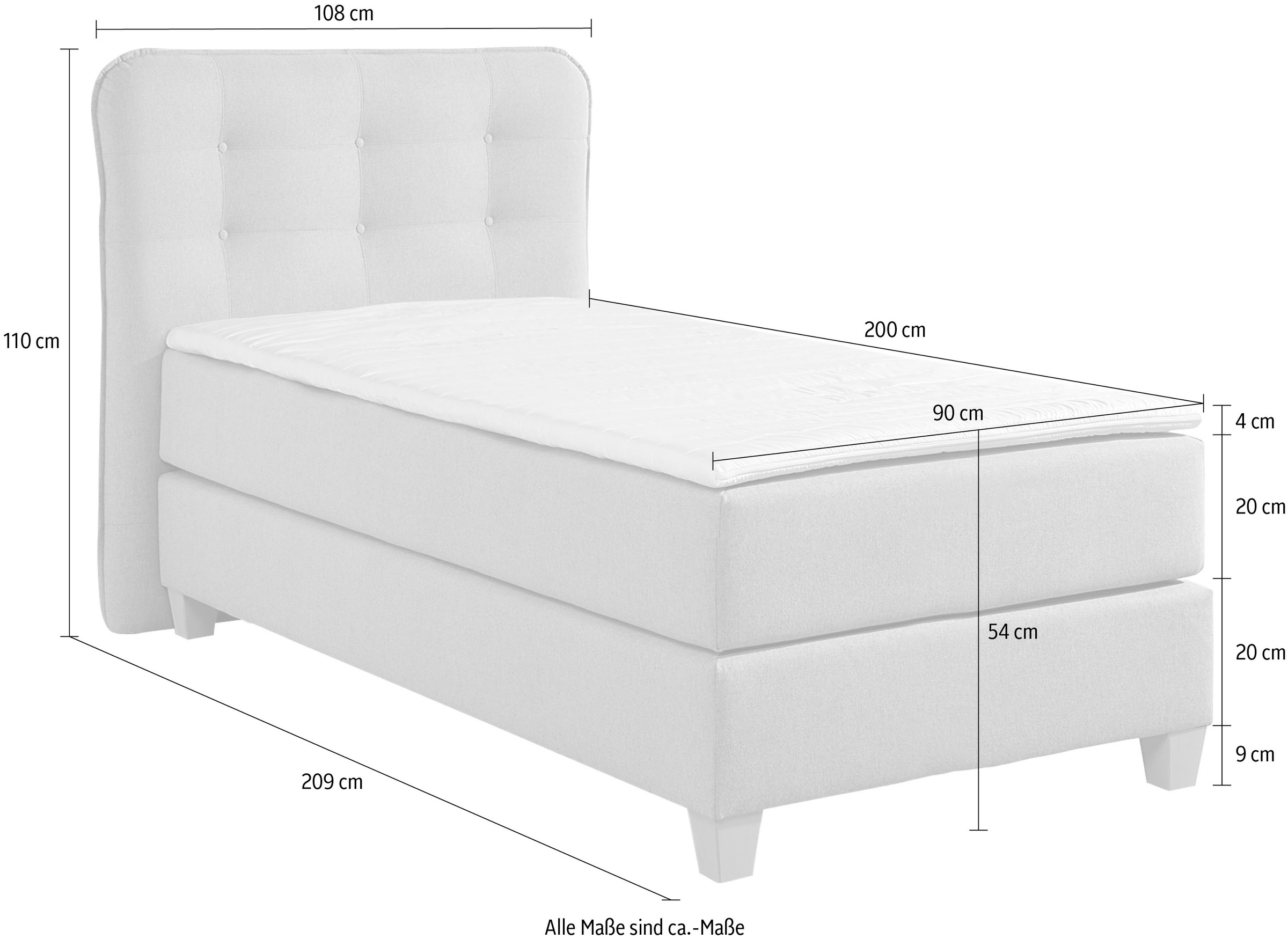 Home affaire Boxspringbett, inklusive Komfortschaum-Topper