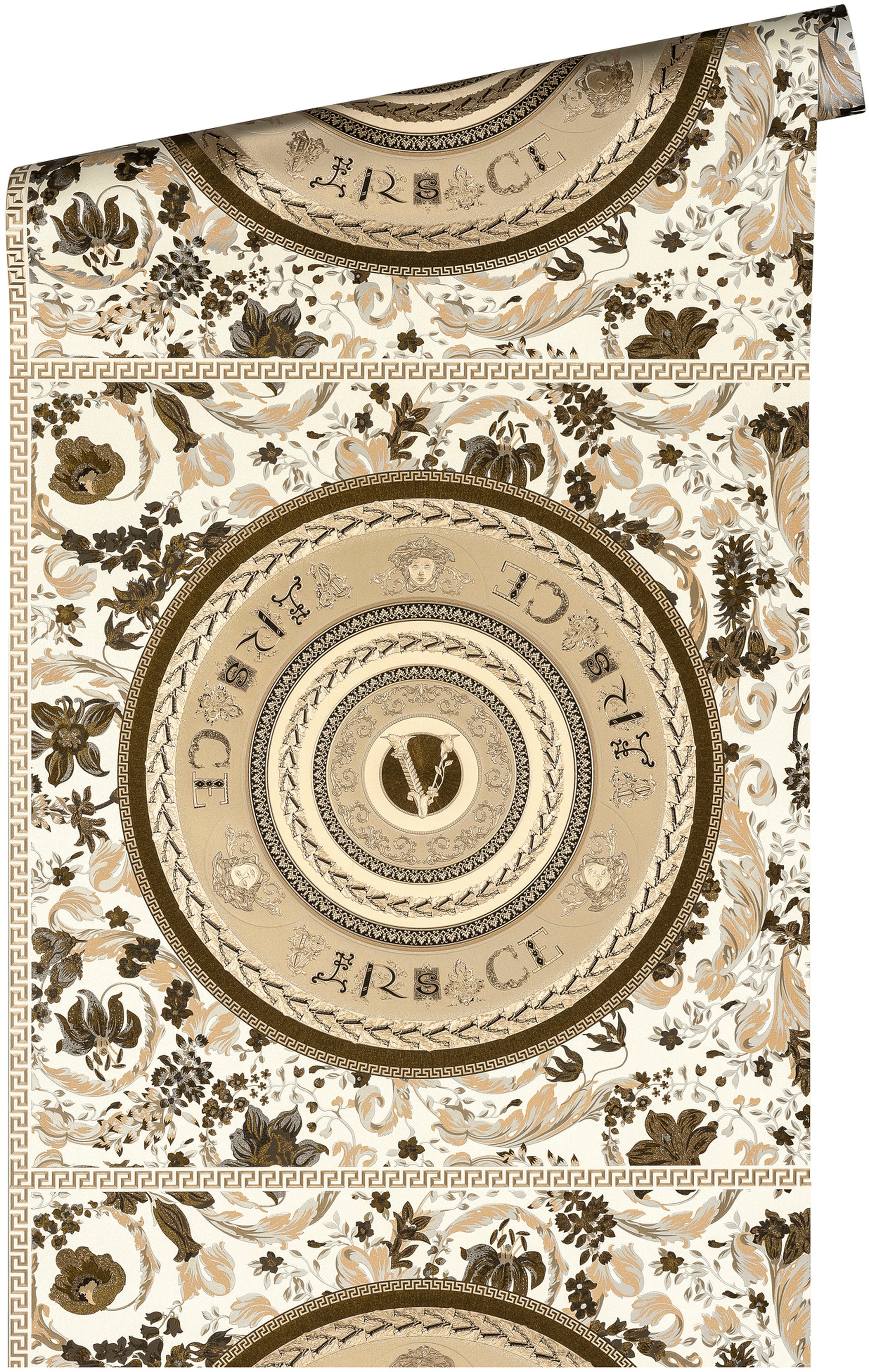 Versace Vliestapete »Wallpaper Versace 5 Floral Design«, leicht glänzend, Designertapete, auffallende Fliesen-Tapete