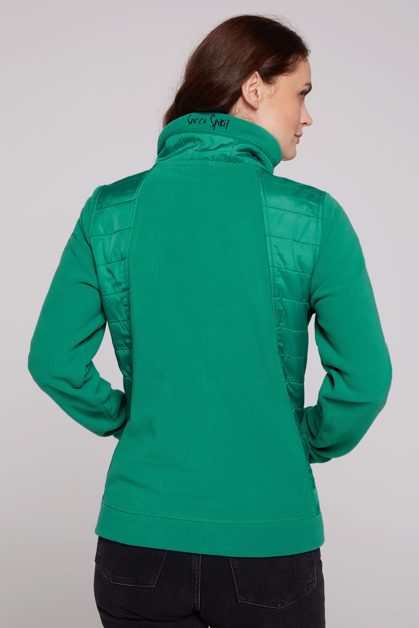 SOCCX Fleecejacke, ohne Kapuze, mit Stehkragen