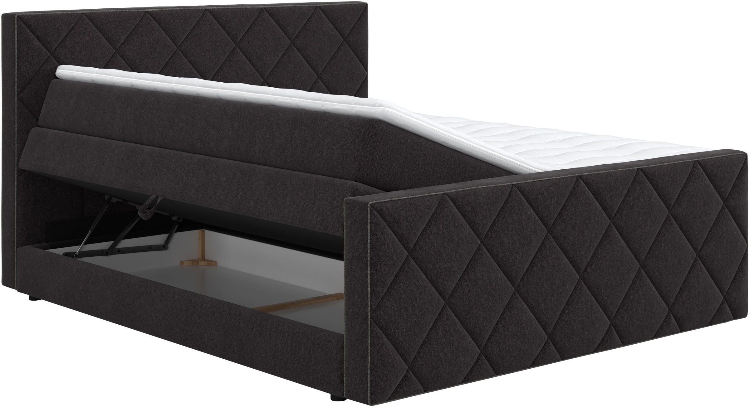 COTTA Boxspringbett »Tower inkl. Bettkasten, mit Keder in abgesetzter Farbe« in verschiedenen Breiten, Härtegraden und Farben erhältlich