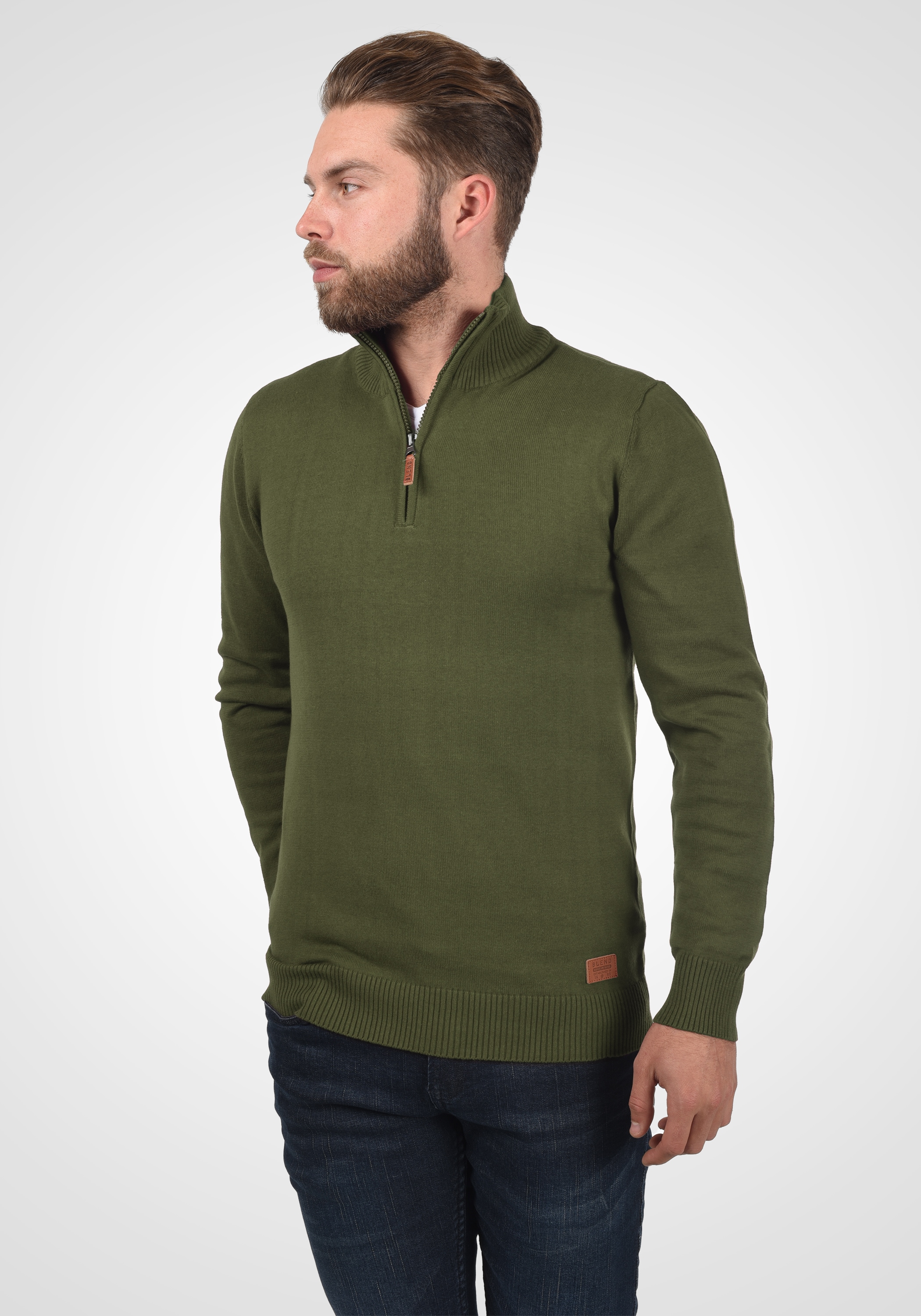 Blend Troyer "BHRobin" Strickpullover mit hochabschließendem Kragen günstig online kaufen