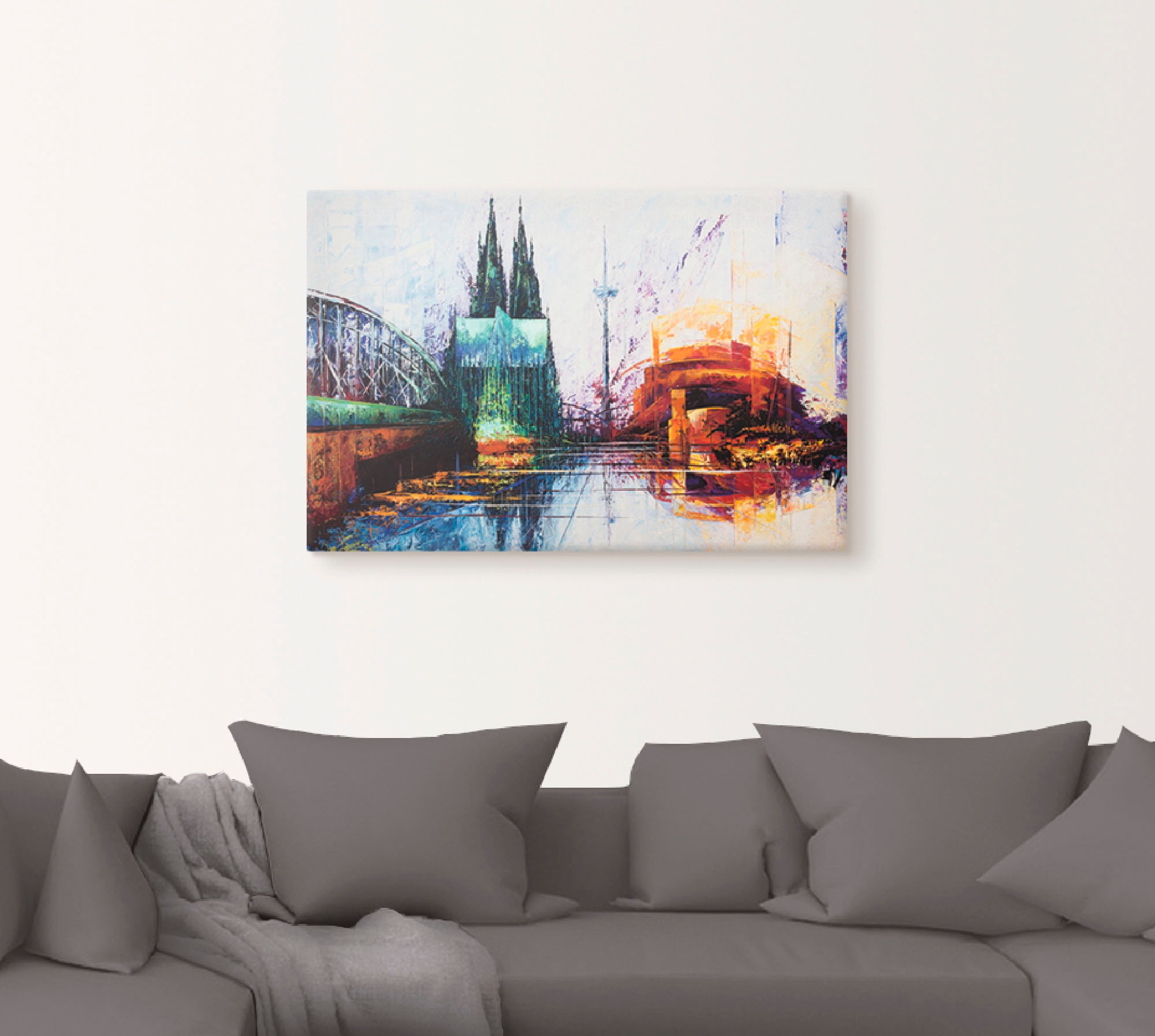 Artland Wandbild »Kölner Dom Skyline 3«, Deutschland, (1 St.), als Alubild, Leinwandbild, Wandaufkleber oder Poster in versch. Größen