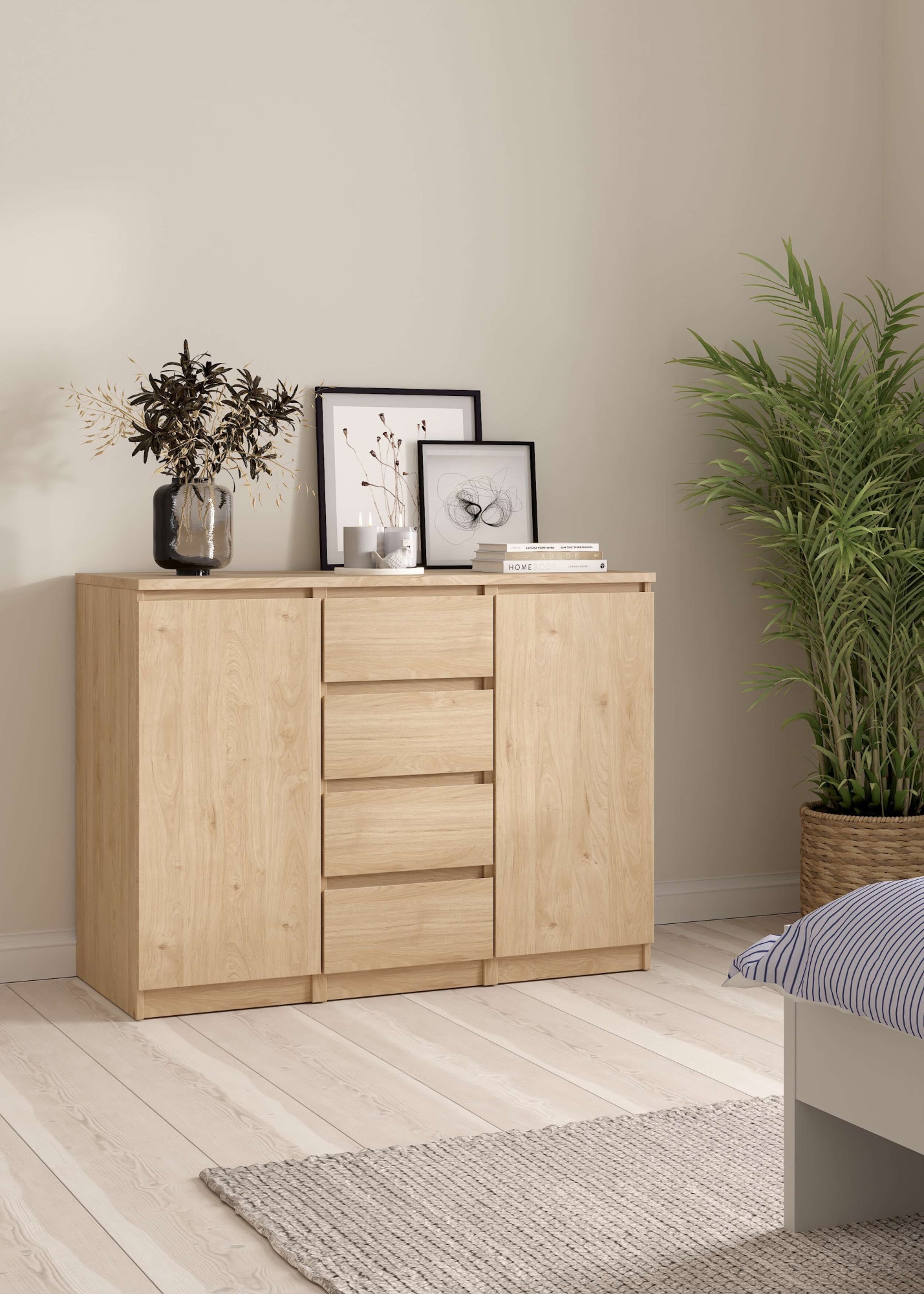 INOSIGN Kommode "Naia, Sideboard, 4 Schubladen, 2 Türen, Aufbewahrung, grif günstig online kaufen