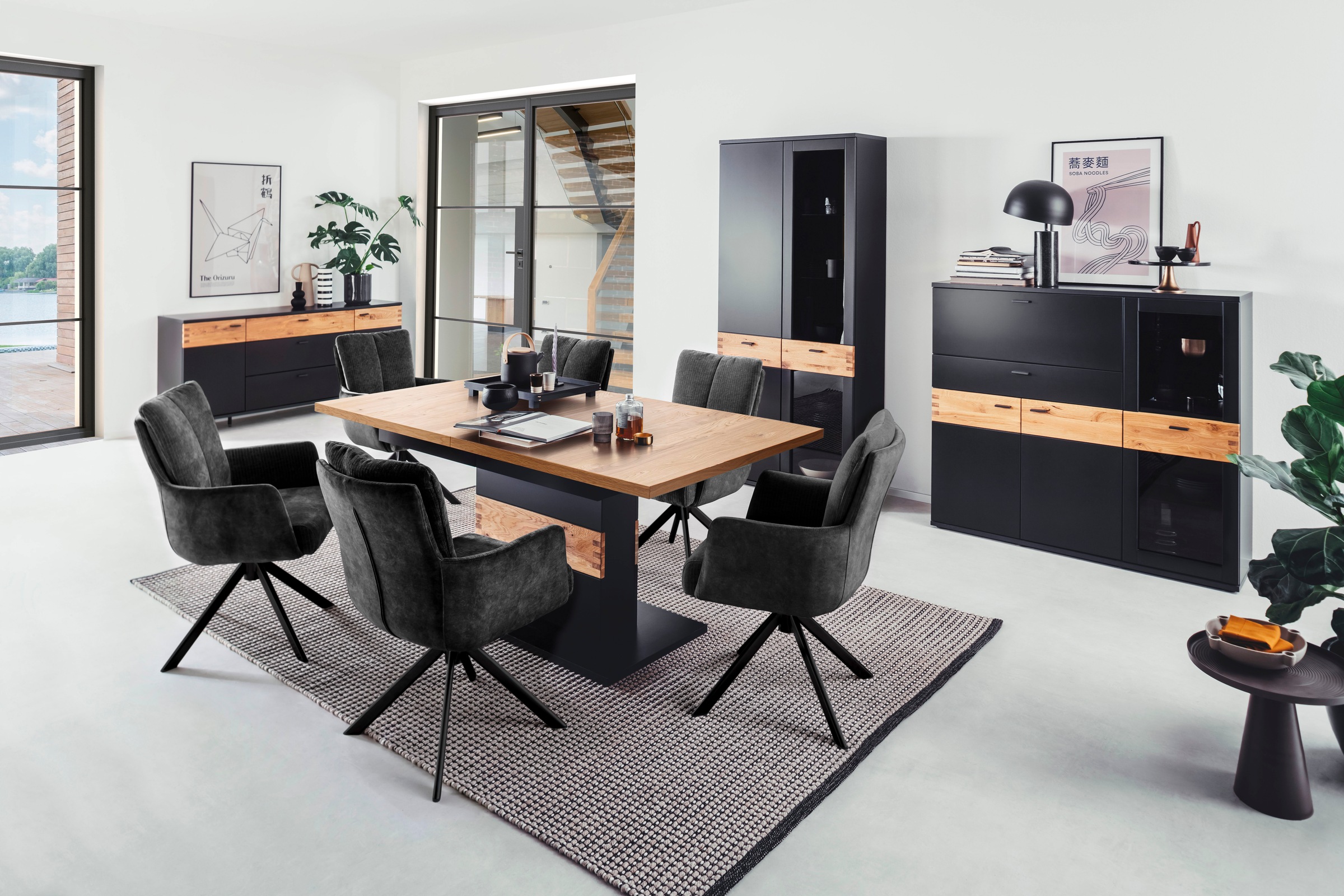 MCA furniture Esszimmerstuhl »MALIA«, (Set, 2 Stck), 360° drehbar, Taschenfederkern, Sitzhöhe ca. 49 cm