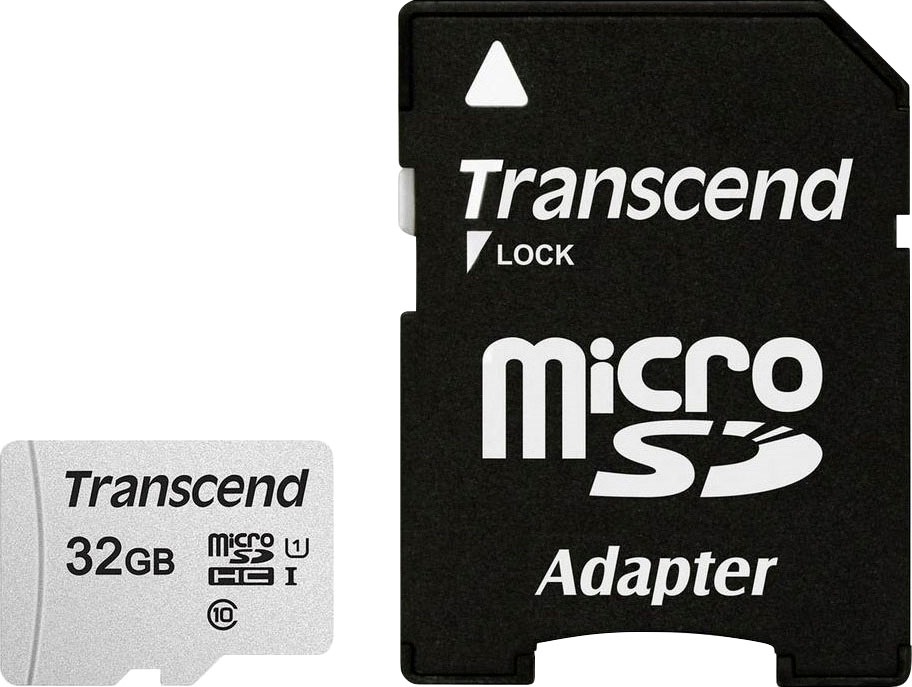 Transcend Speicherkarte »microSDHC 300S 32 GB«, (UHS Class 10 100 MB/s Lesegeschwindigkeit)