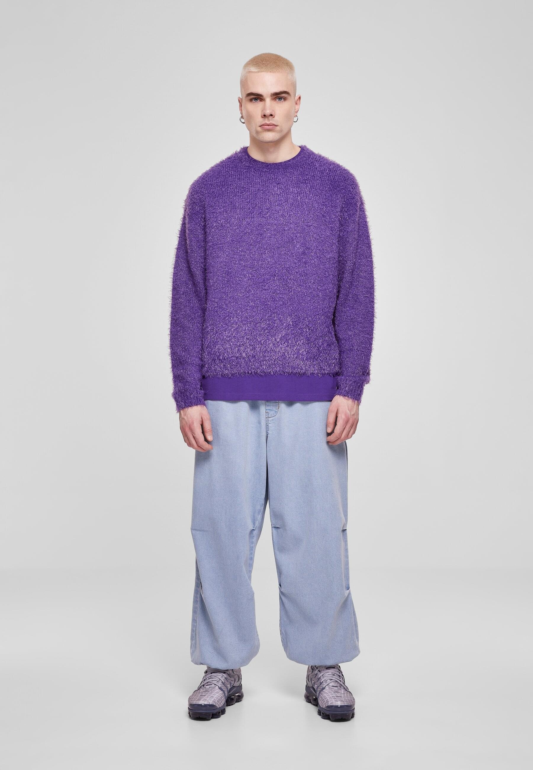 URBAN CLASSICS Rundhalspullover »Urban Classics Herren Feather Sweater«, (1 tlg.)