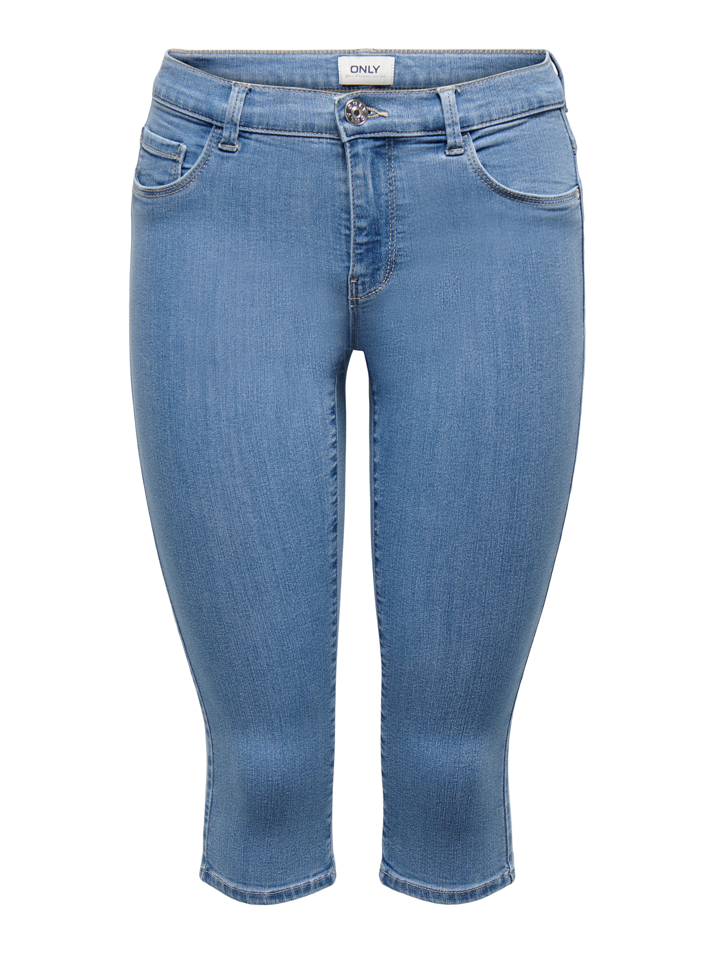ONLY Caprijeans »ONLRAIN – Skinny Fit mit mittlerer Leibhöhe für moderne Silhouette«, skinny fit, Denim/Jeans, Viskosemischung, unifarben, pflegeleicht