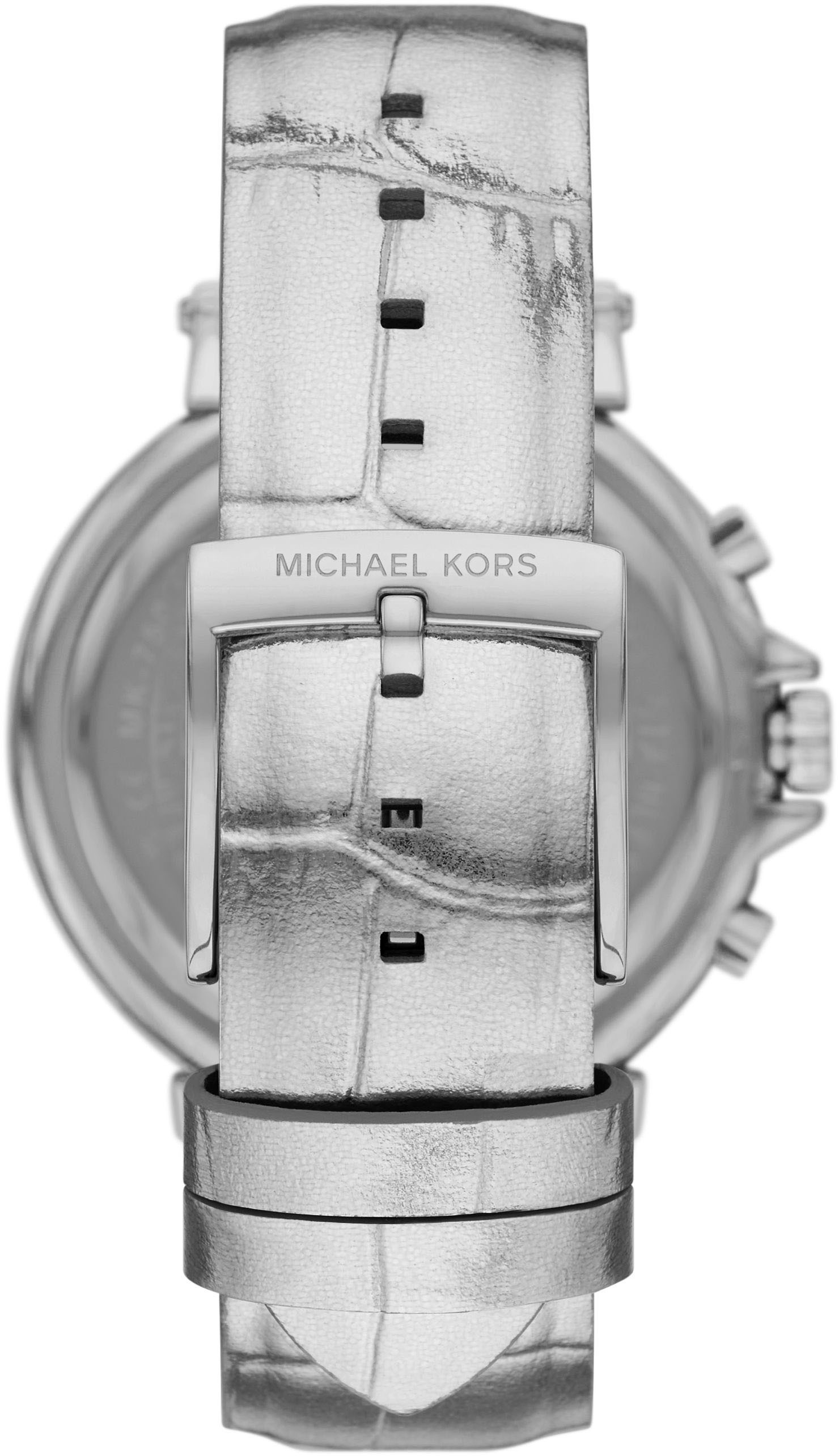 MICHAEL KORS Chronograph »MAREN«, Armbanduhr, Damenuhr, Lederarmband, analog, Tag, Stoppfunktion