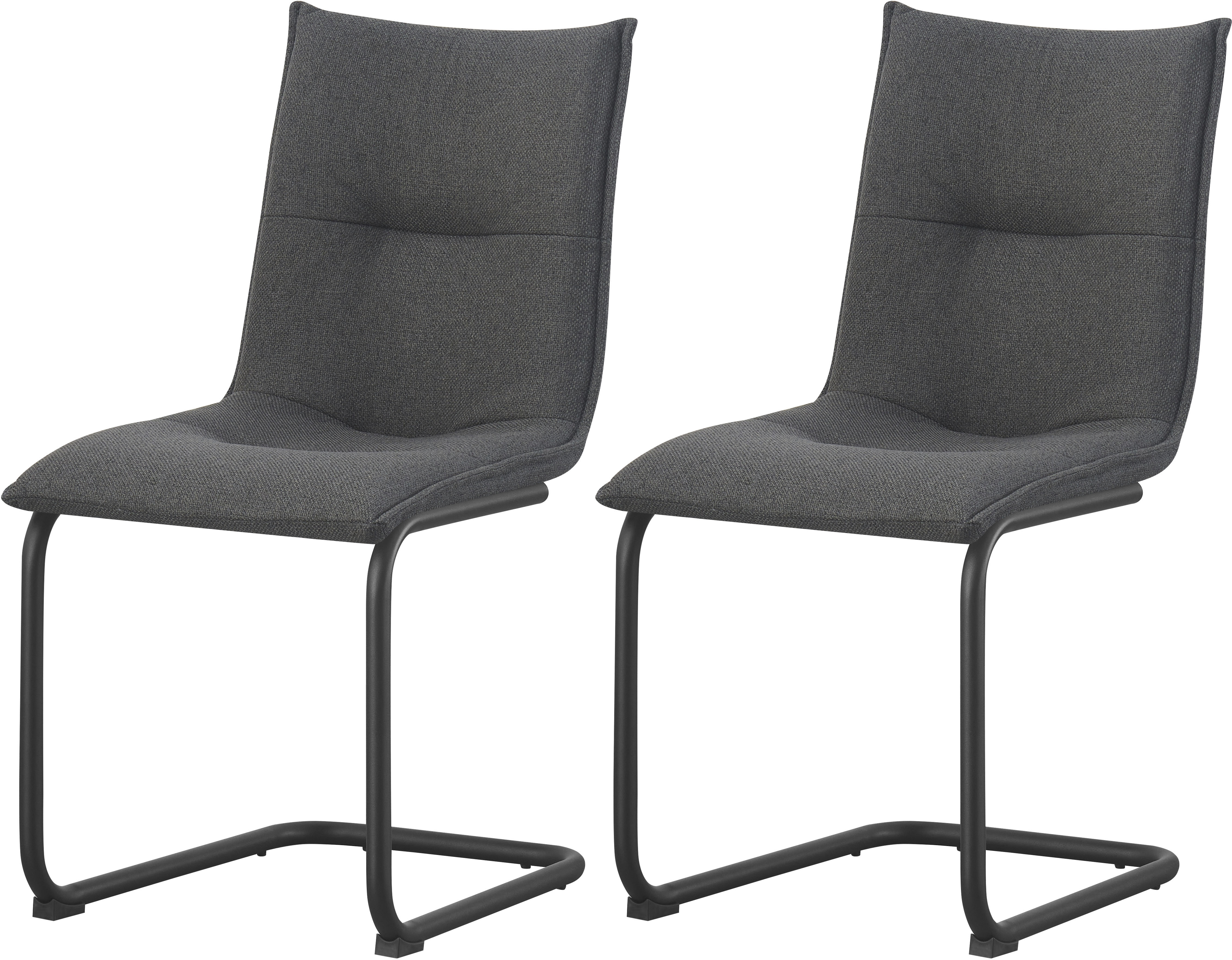 Home affaire Esszimmerstuhl "SARNIA, 2er Set, mit Metallgestell in matt schwarz" (Set) 2 Stk.in verschiedenen Farben, Belsatbarkeit pro Stuhl 120 kg, Velour Stoff