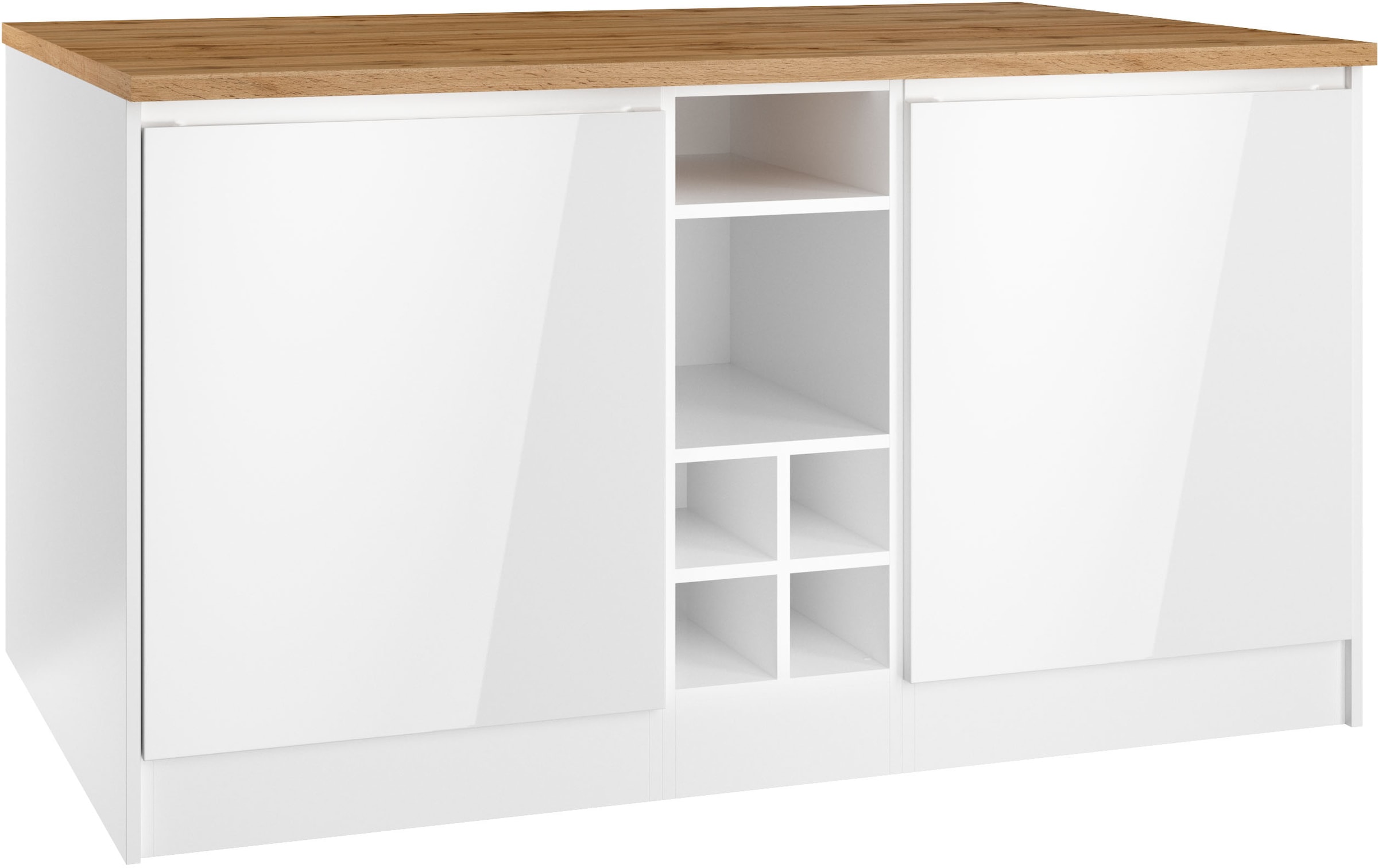 HELD MÖBEL Kücheninsel "Virginia", Breite 153 cm, MDF-Fronten, Flaschenrega günstig online kaufen