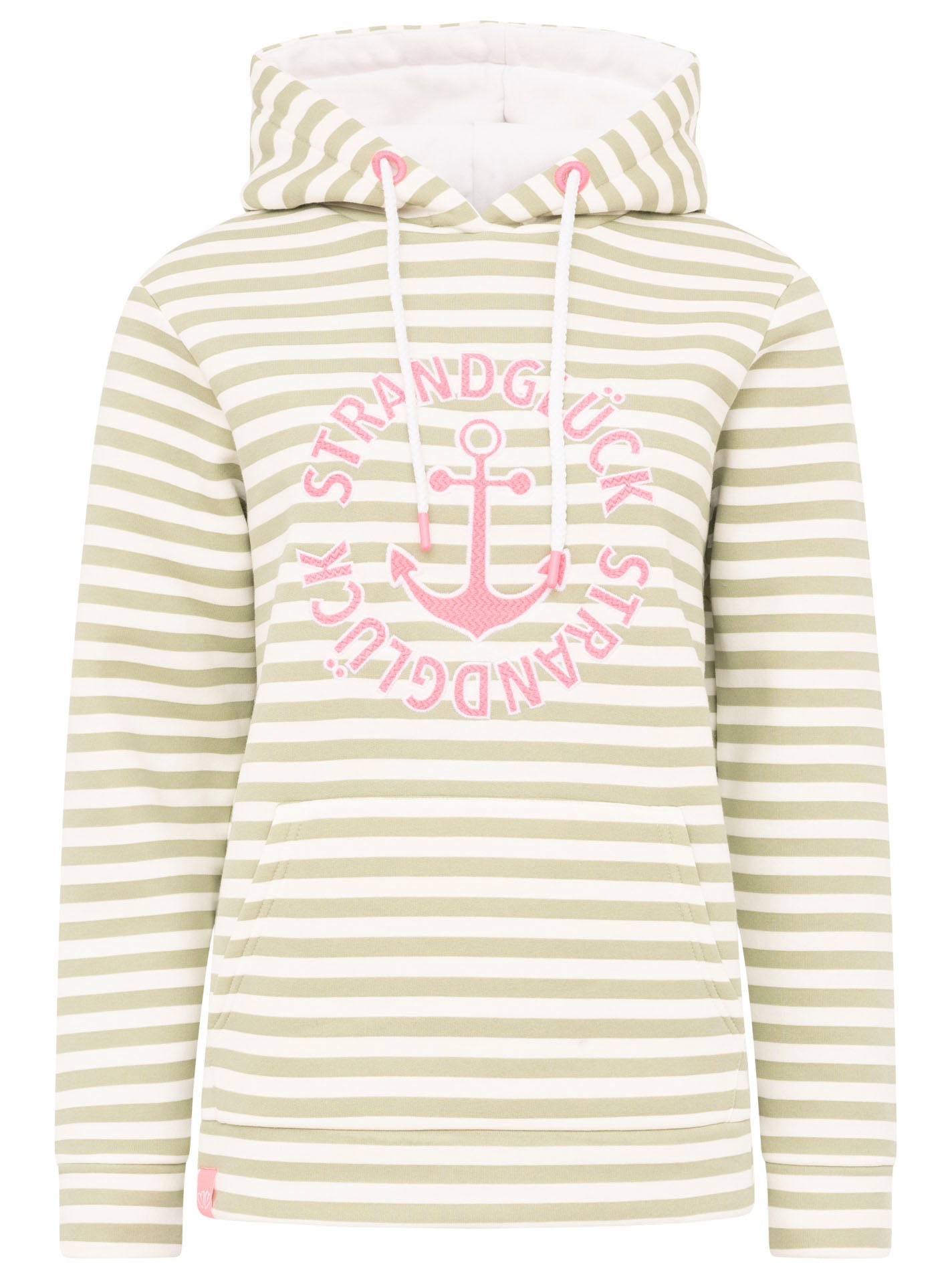 Zwillingsherz Kapuzensweatshirt »"Streifen Strandglück"«, gestreift, mit Strandglück Stickerer und Anker