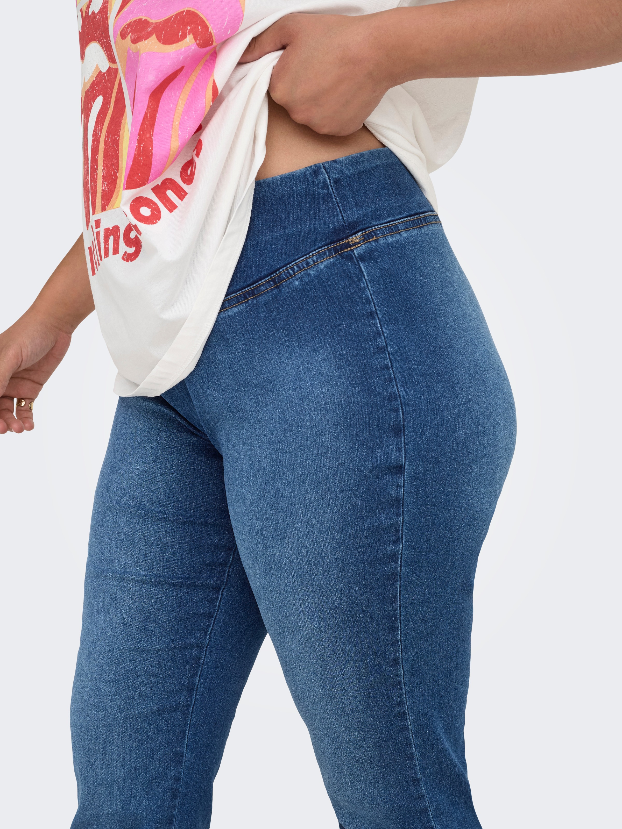 ONLY CARMAKOMA Jeansleggings "CARROYAL MID WAIST FLARED LEGGING" günstig online kaufen