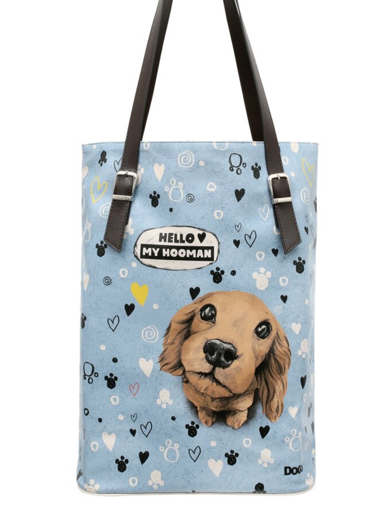 DOGO Umhängetasche "Damen Tall Bag Hello My Hooman Vegan Damen Handtaschen (Fashion)", Vegan