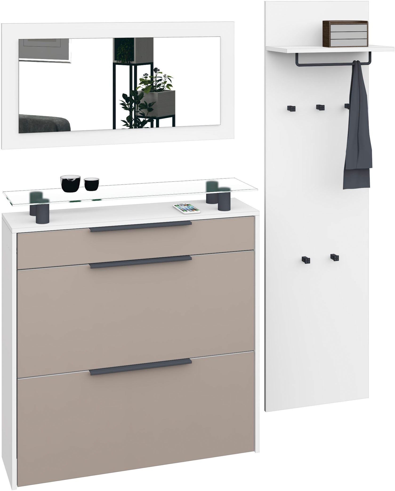 borchardt Möbel Garderoben-Set "Tom" 3 Stk. tlg. günstig online kaufen