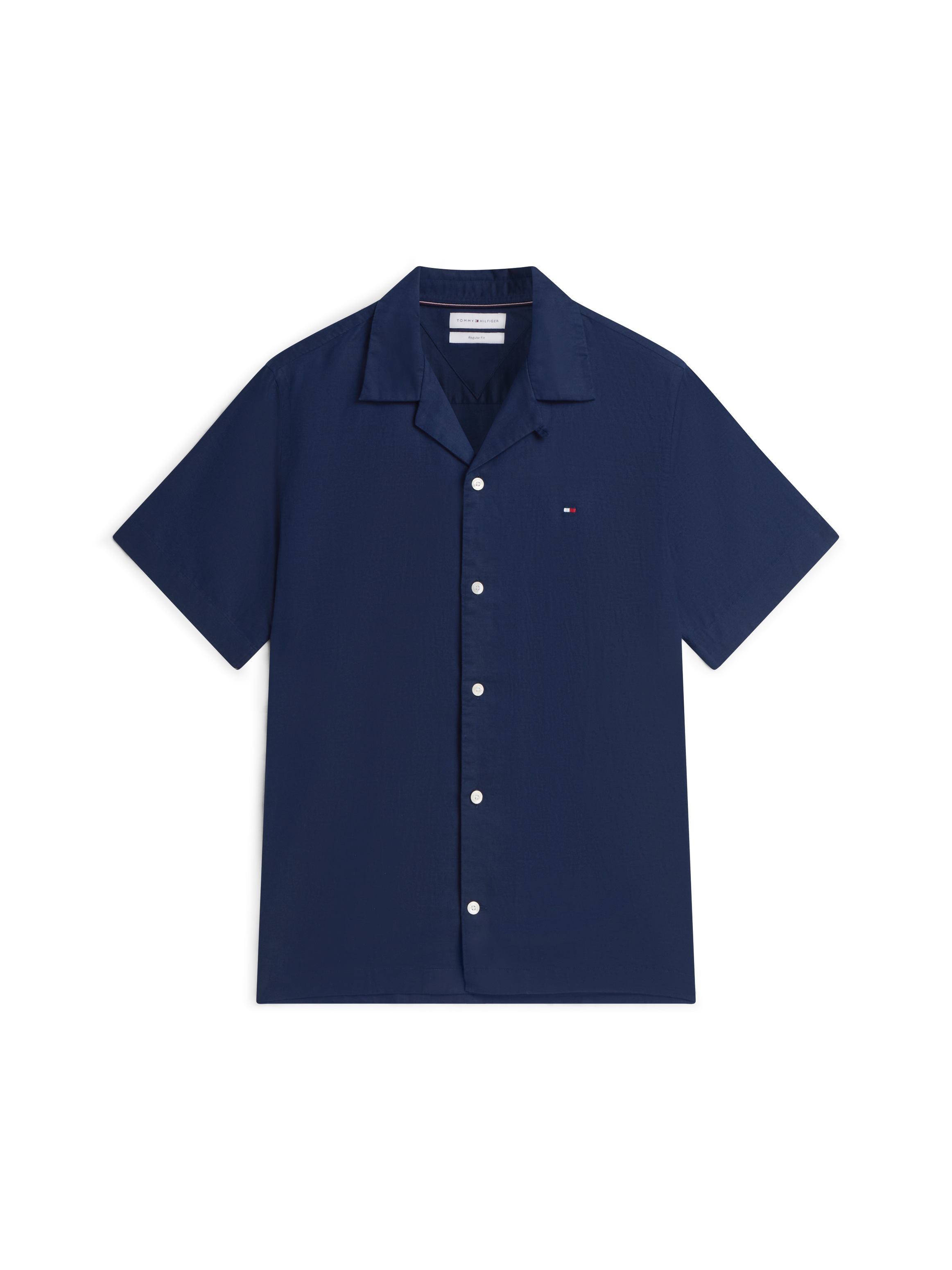 Tommy Hilfiger Kurzarmhemd »LINEN BLEND SOLID SS RF SHT« aus Baumwollmix mit Leinen