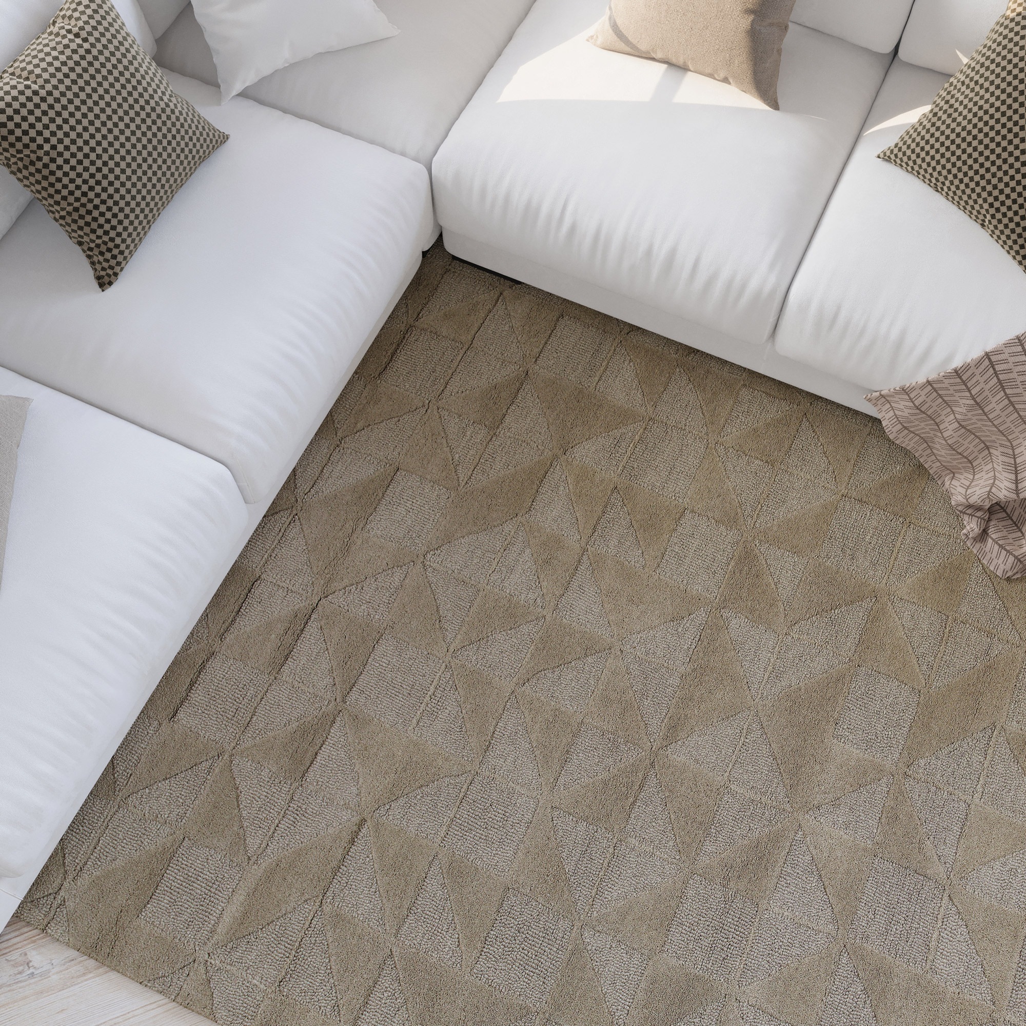 Wecon home Wollteppich »Hamptons THIRTYSEVEN«, rechteckig, 15 mm Höhe, Läufer, Schurwolle, Kurzflor, Wohnzimmer, elegant, geometrisch