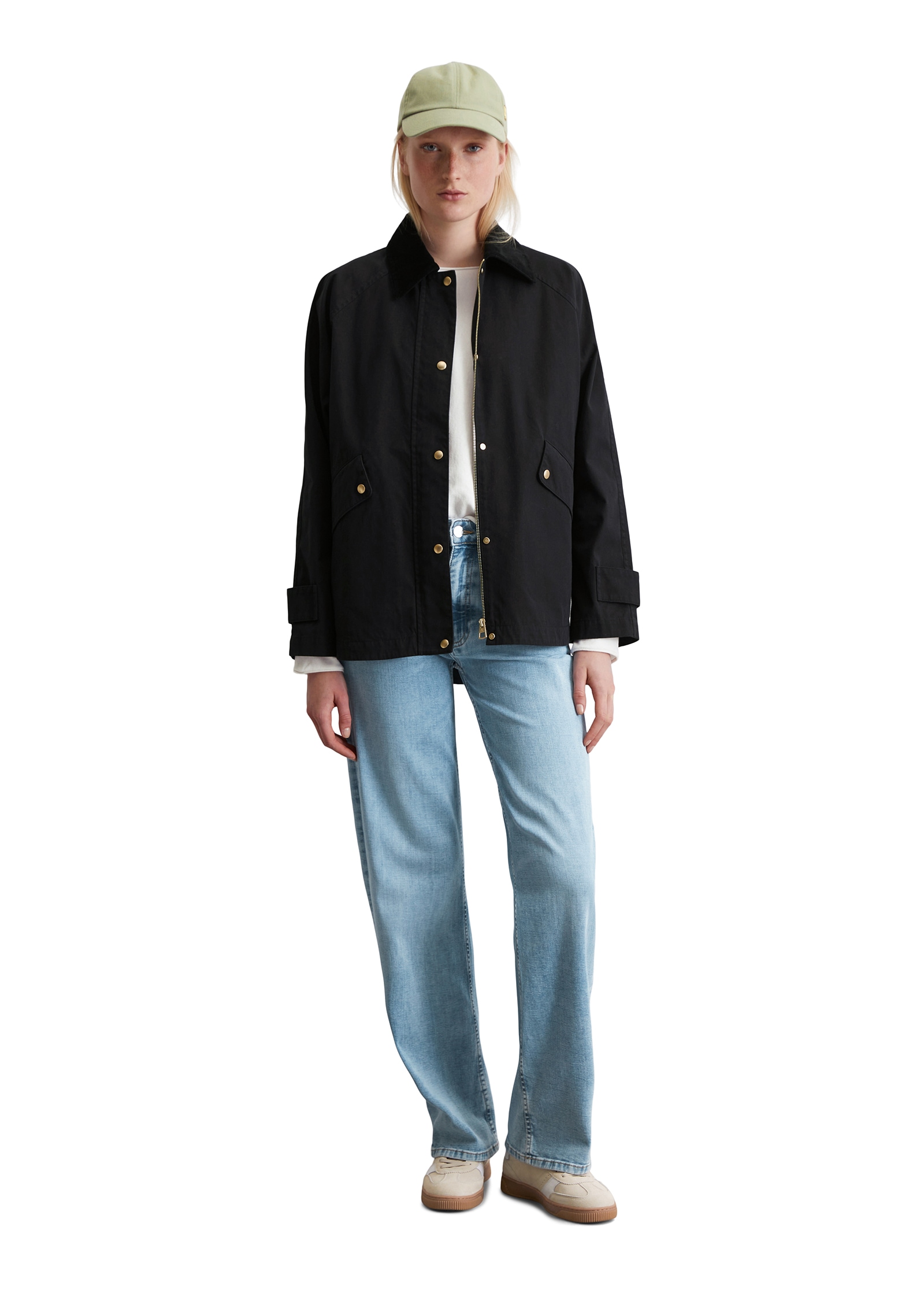 Marc O'Polo Langjacke, im Cape-Stil, Kragen mit Cord, relaxed fit