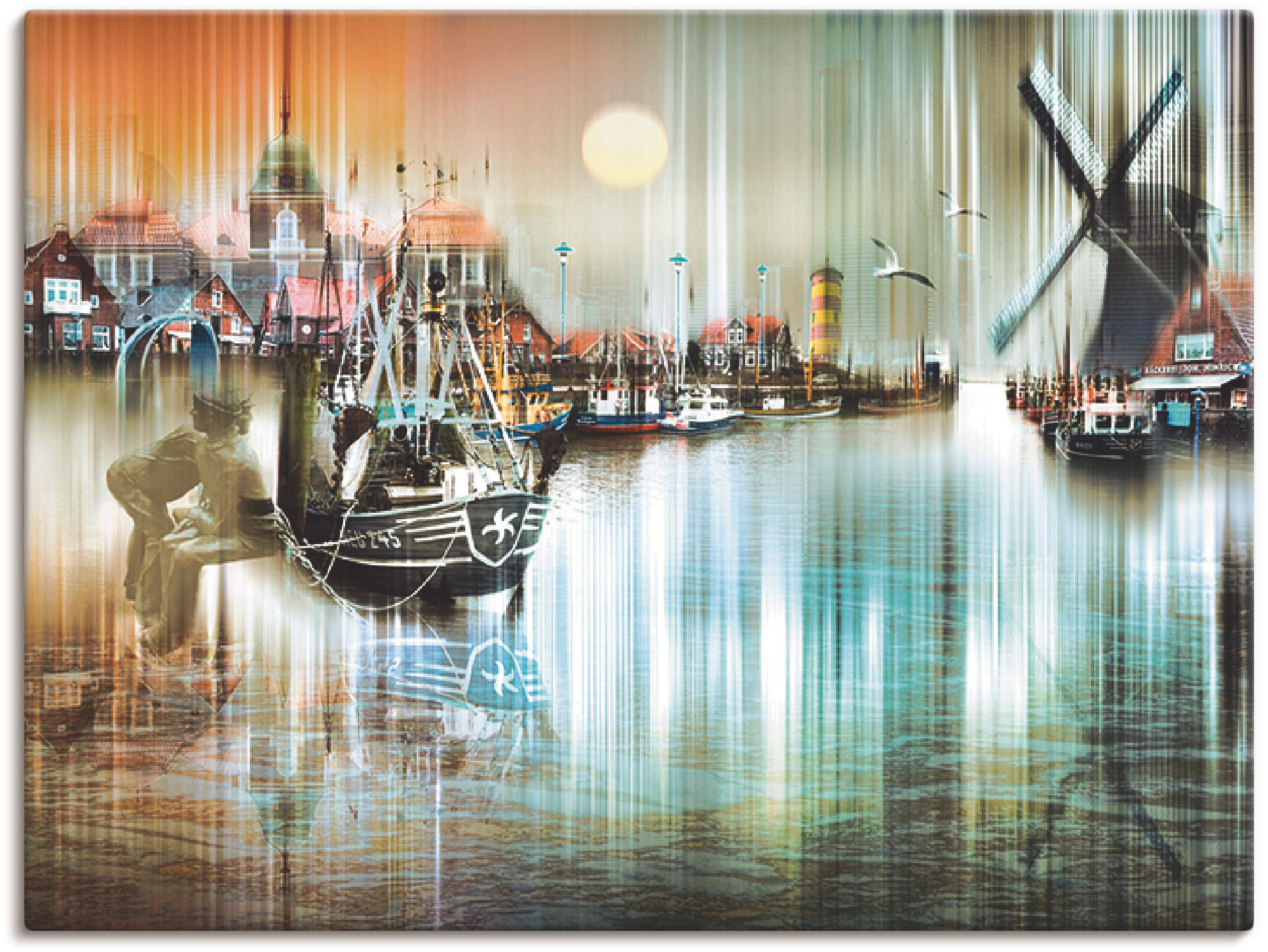 Artland Wandbild "Neuharlingersiel Nordsee Collage 04" Architektonische Elemente 1 Stk. tlg. als Leinwandbild, Poster in verschied. Größen