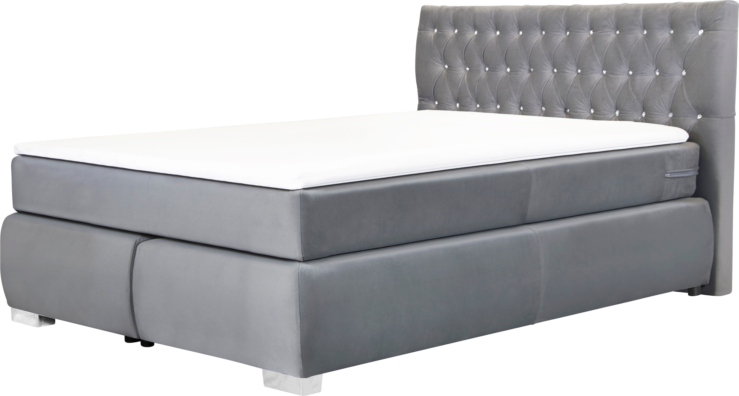 Leonique Boxspringbett »Rumba«, Taschenfederkern-Matratze in Härtegrad 3, in 4 Breiten, incl. Topper