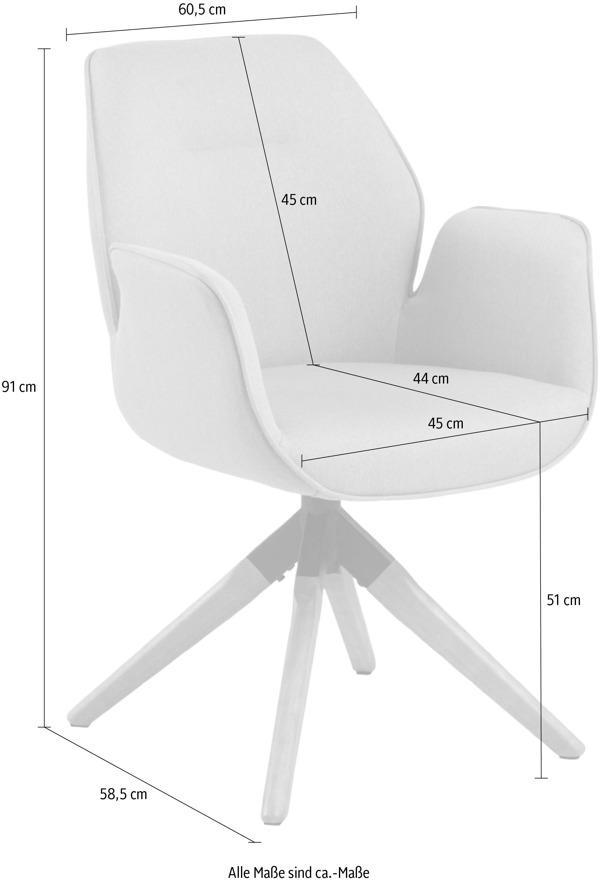 ACTONA GROUP Esszimmerstuhl »Alma«, 1 BAUR mit Drehstuhl Rückholfunktion eleganten Kedern, Polyester, bestellen | St., mit