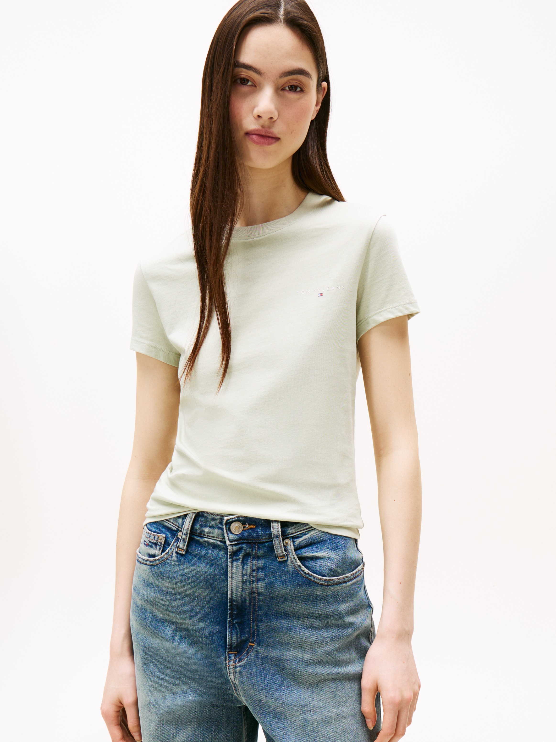 Tommy Jeans Kurzarmshirt "TJW SLIM LINEAR SS TEE EXT" günstig online kaufen