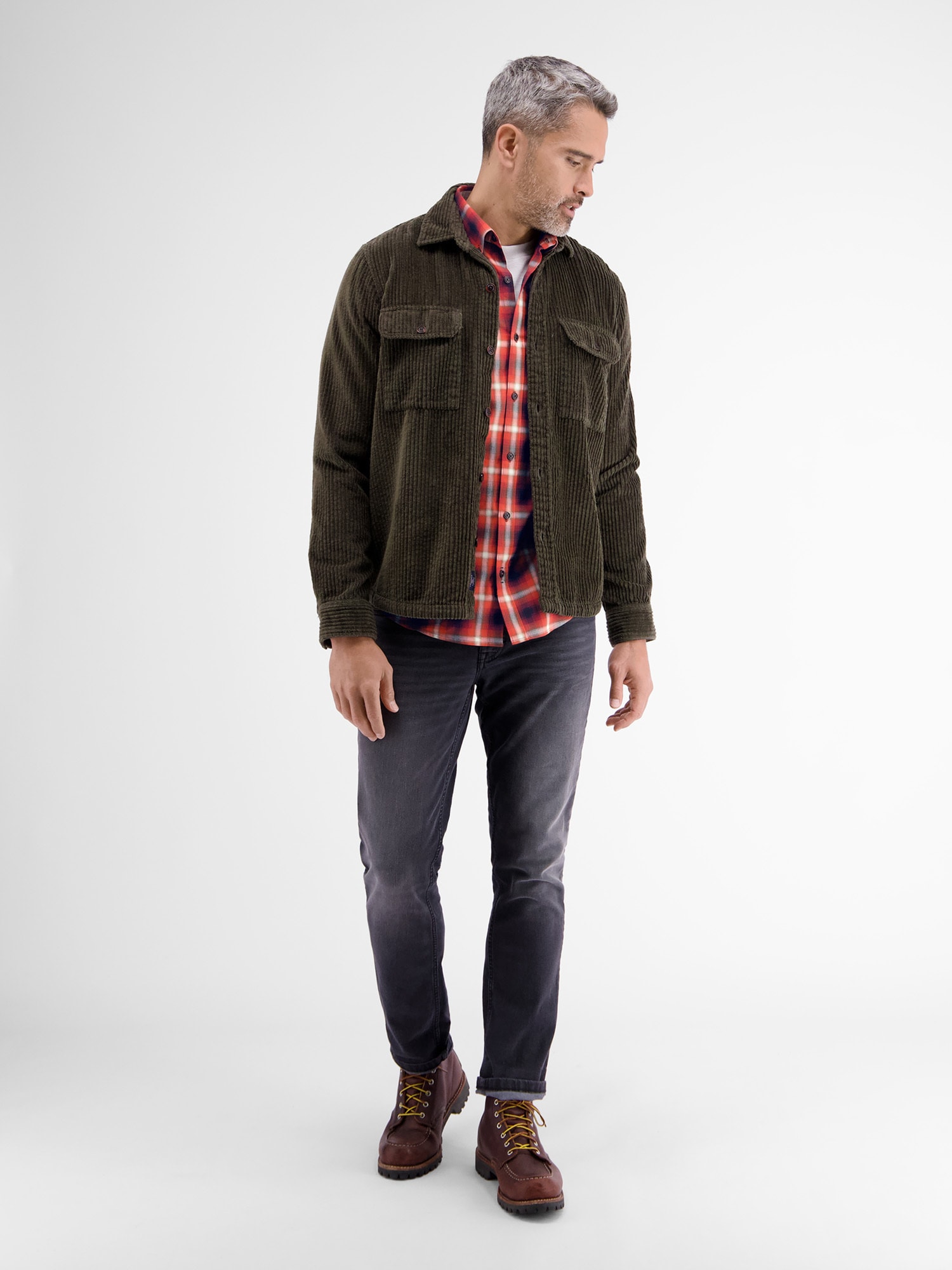 LERROS Karohemd »LERROS Langarmhemd, Fischgratstruktur, kariert«