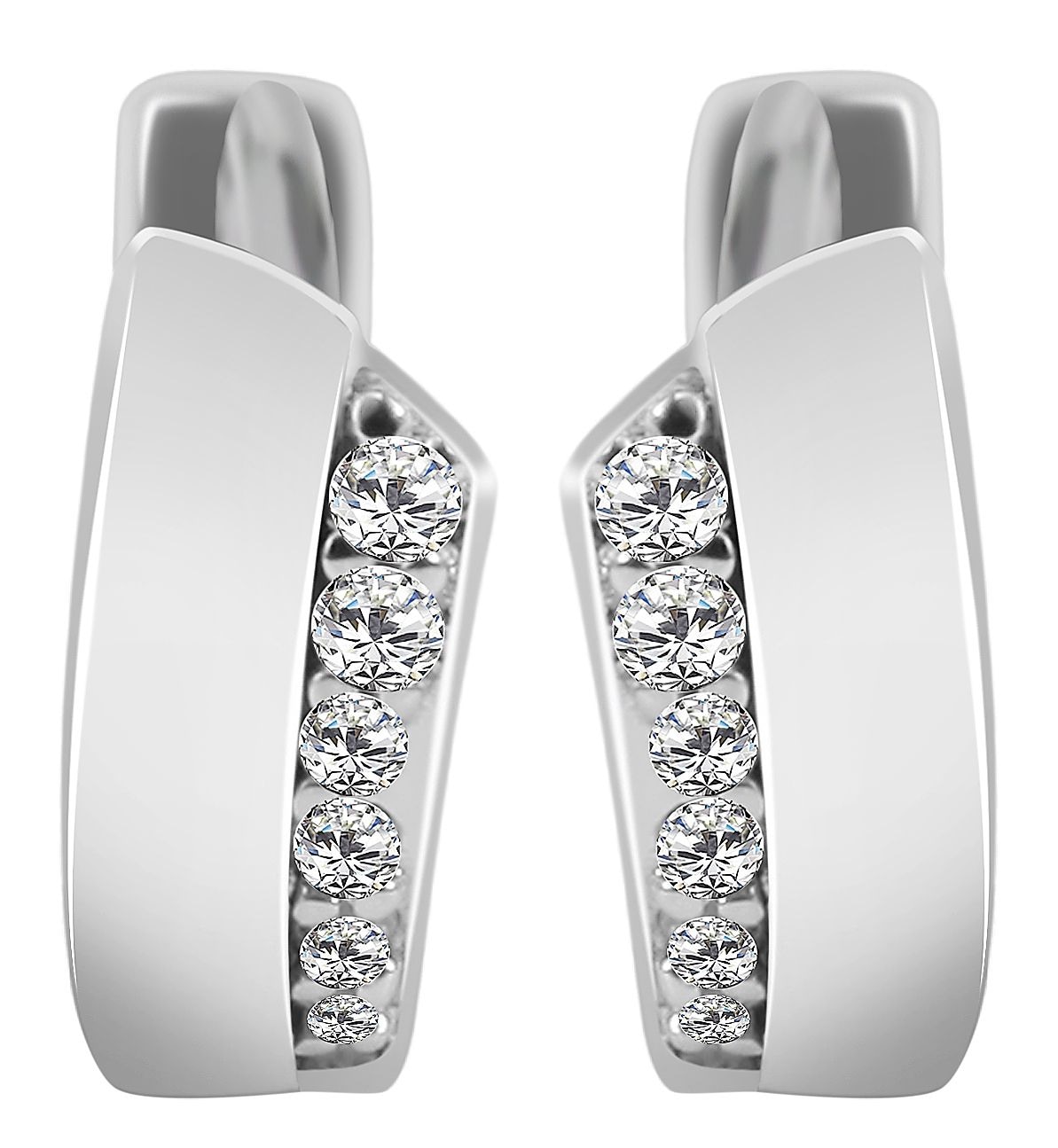 Adelia´s Klappcreolen »Damen Ohrringe – Klappcreole aus 925 Silber mit Zirkonia« Perfekt als Geschenk zum Jubiläum