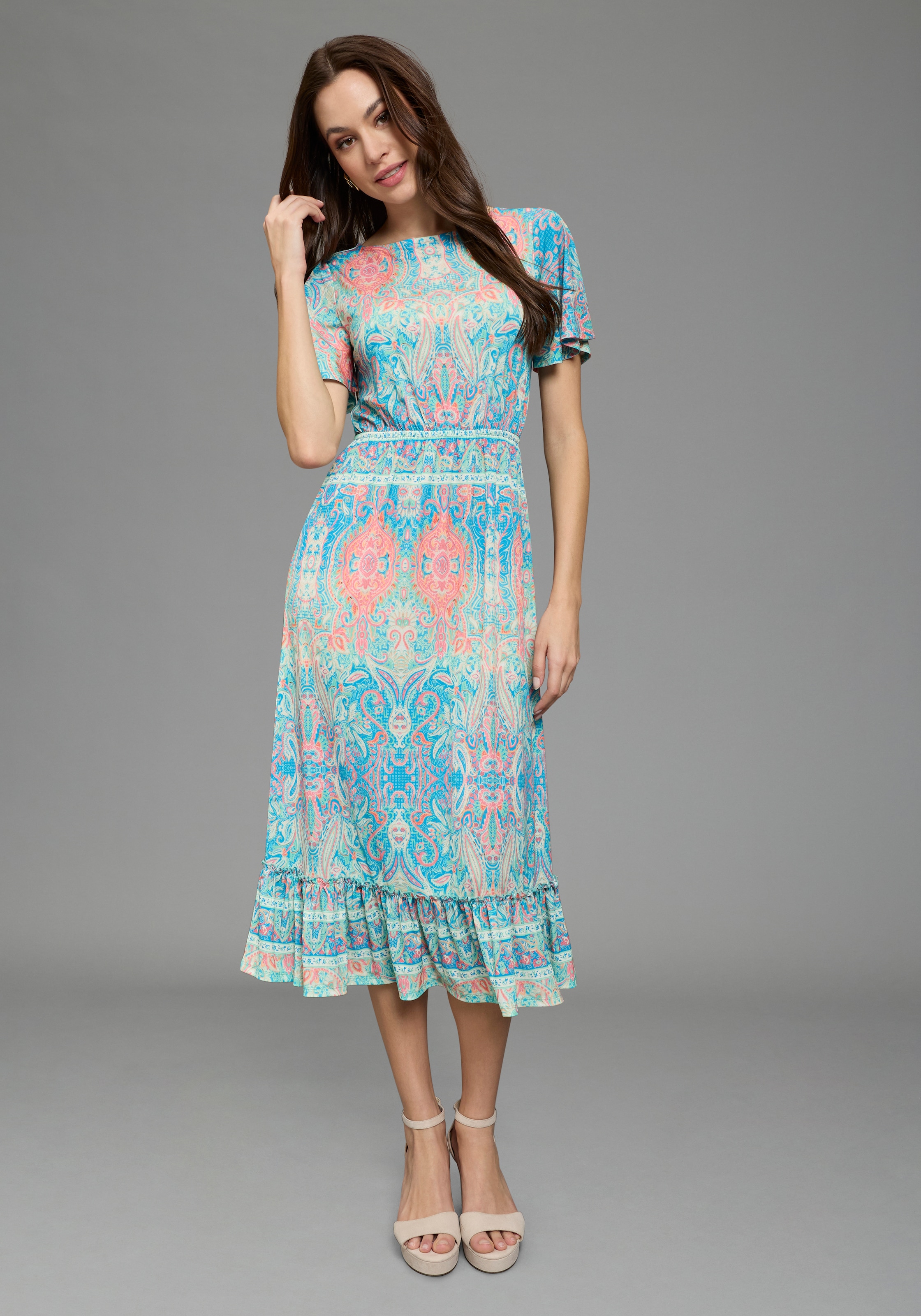 Bruno Banani Sommerkleid casual Stil, für Sommer und Freizeit, aus Polyester und Elasthan