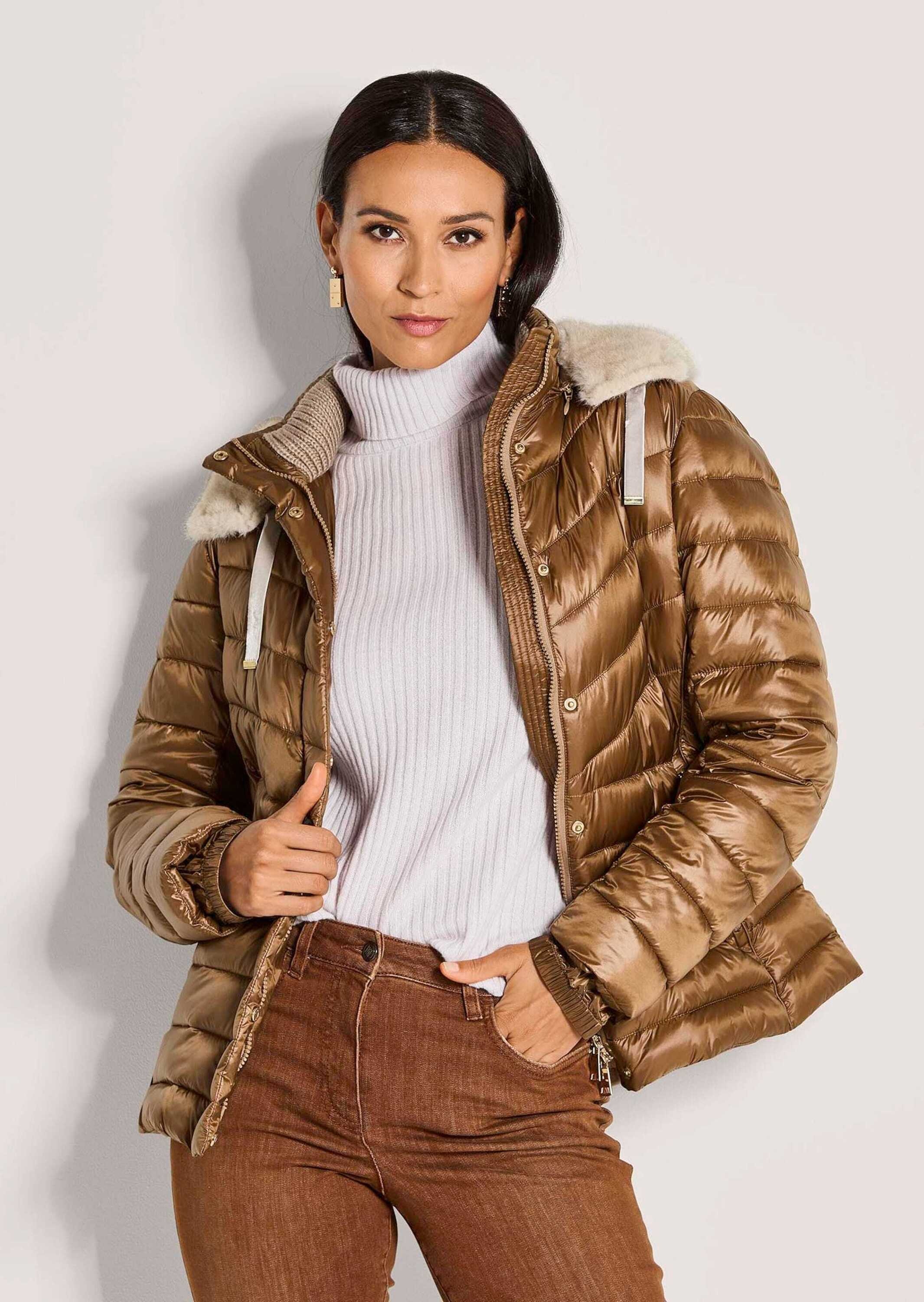 Thumbnail - MADELEINE Kurzjacke "Wintermantel Elegante Jacke für kalte Tage" Steppjacke, Webpelzeinatz, Wolleinsatz