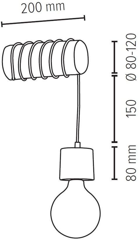 SPOT Light Wandleuchte »TRABO PINO«, 1 flammig, Leuchtmittel E27 | Leuchtmittel wechselbar, Holzbalken aus massivem Kiefernholz Ø 8-12 cm