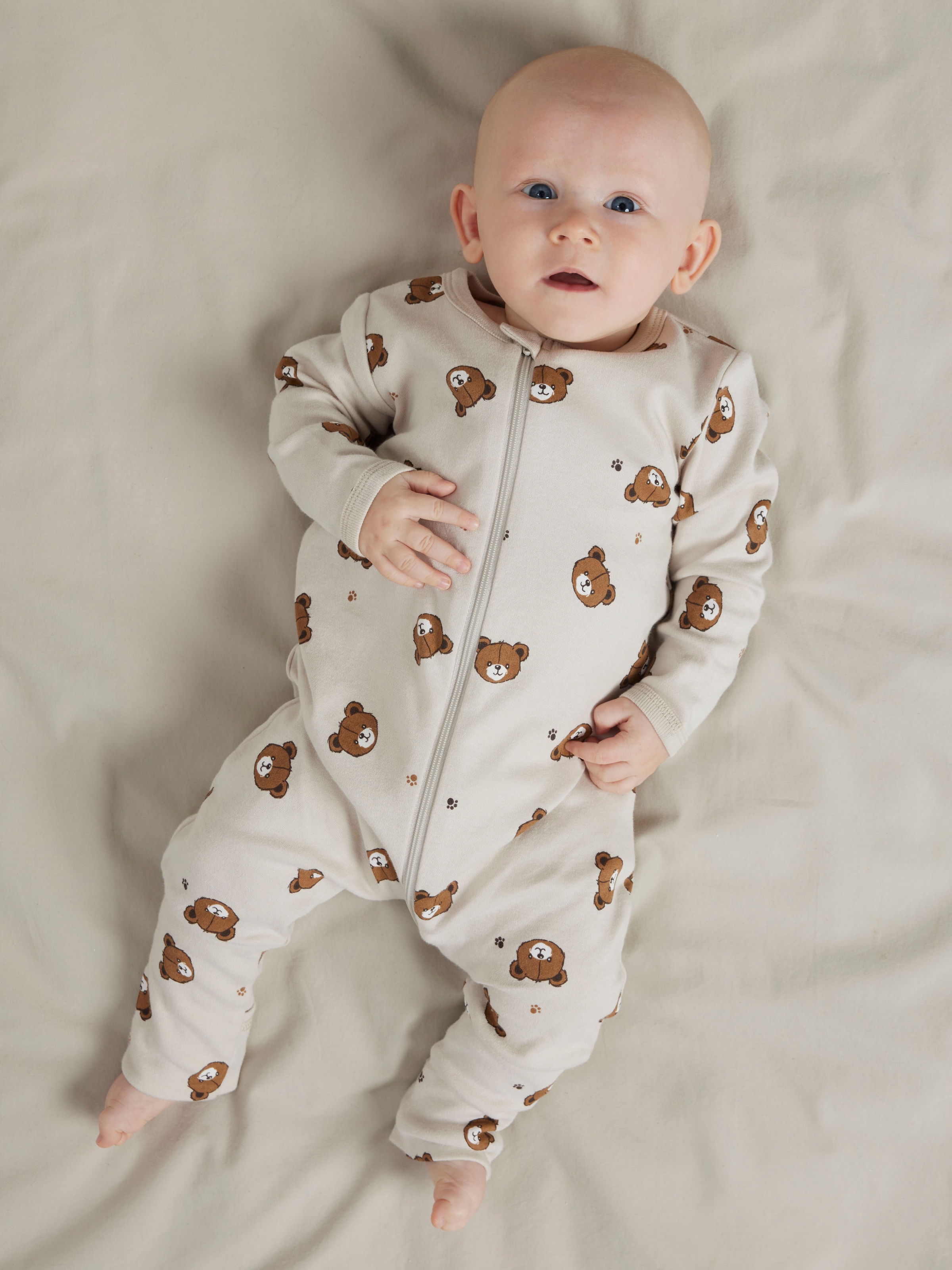 Name It Schlafoverall »NBNNIGHTSUIT 2P ZIP FF PUMICE BEAR NOOS« Packung, 2 tlg.