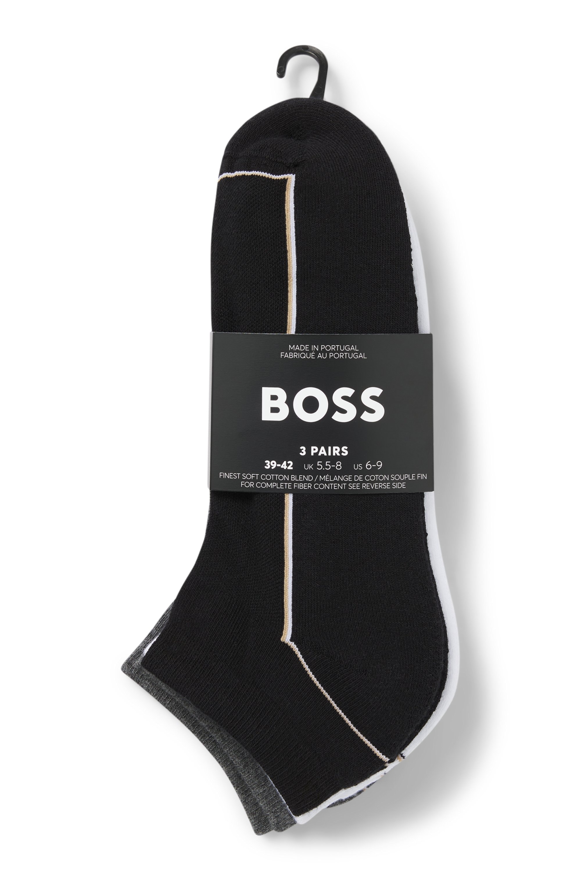 BOSS Sneakersocken »3PAS iconic plush CC«, (3 Paar), kontrastfarbene Details