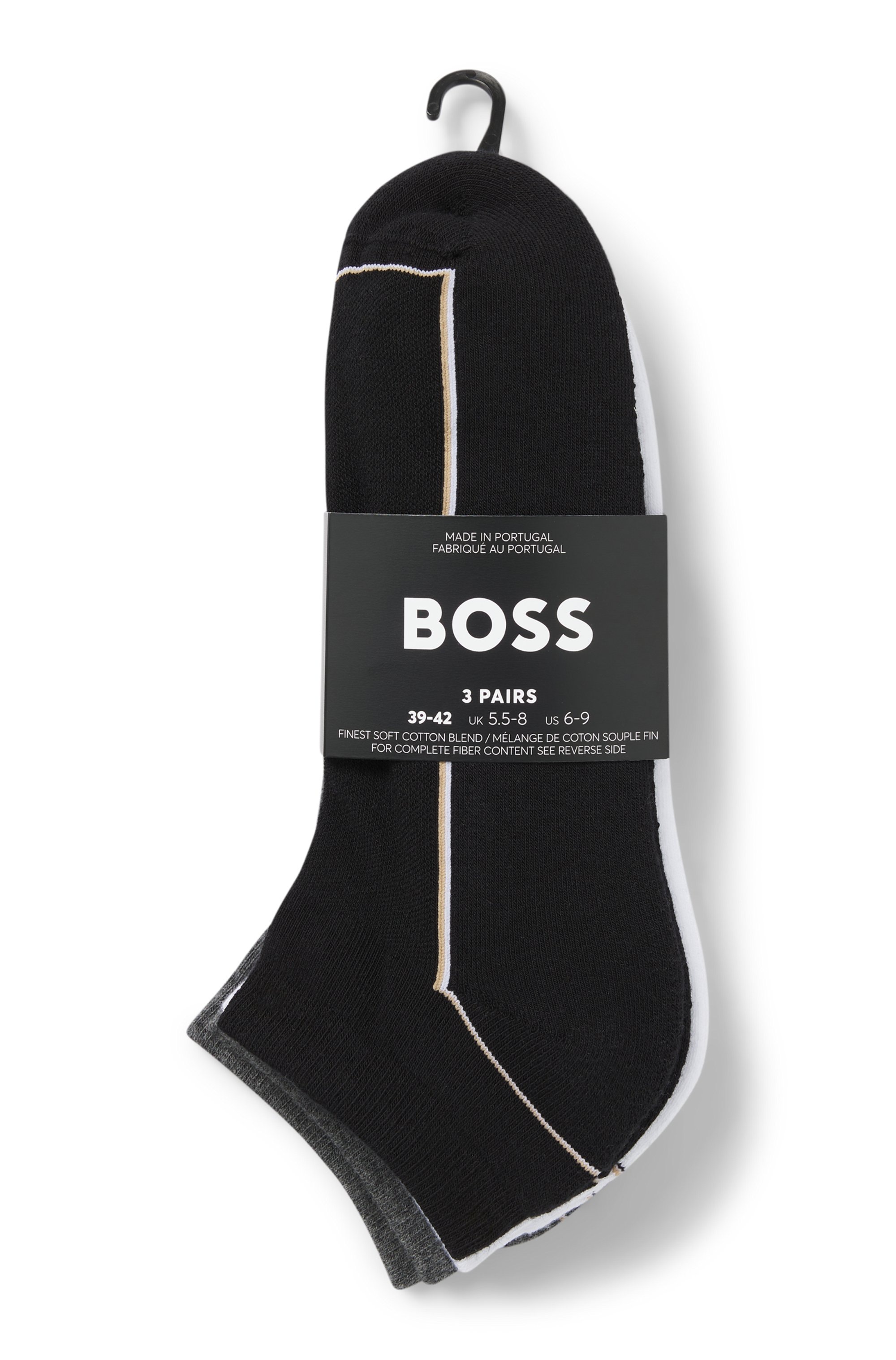 Thumbnail - BOSS Sneakersocken "3PAS iconic plush CC" 3 Paar tlg. kontrastfarbene Details