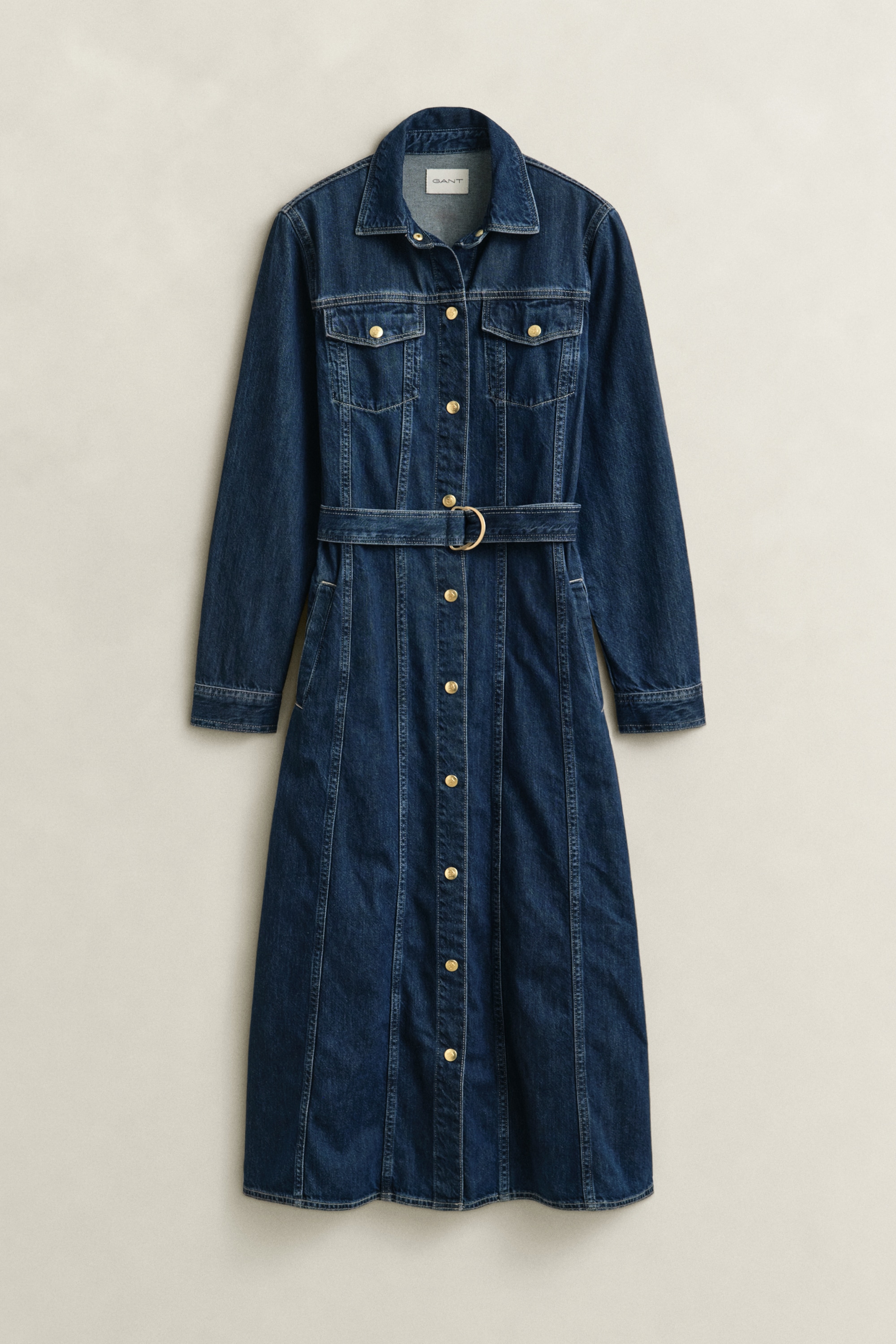 Gant Jeanskleid »BELTED DENIM MIDI« Brusttaschen | Paspeltaschen mit verstellbaren Gürtel