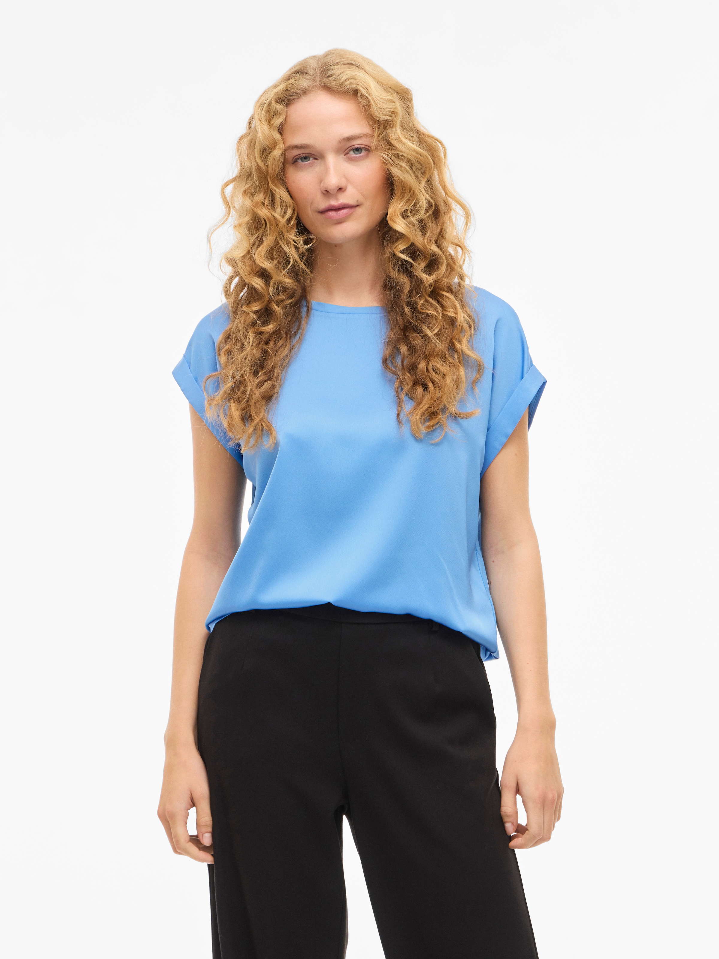 Vila Kurzarmshirt "VIELLETTE S/S SATIN TOP - NOOS" günstig online kaufen