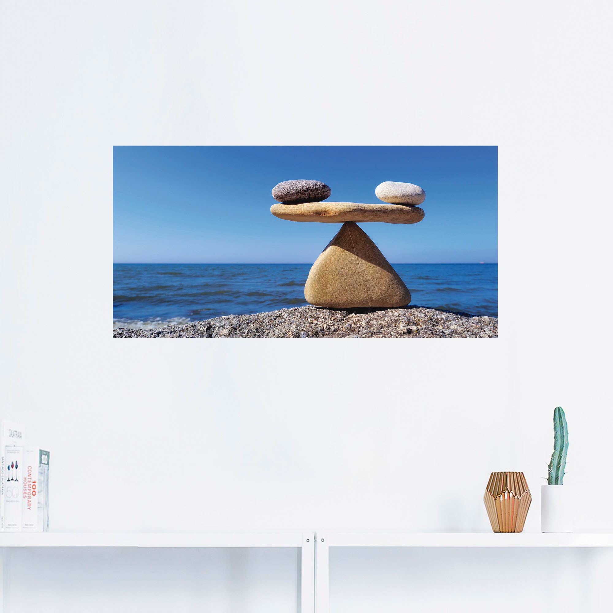 Artland Wandbild »Gleichgewicht - Steine Meer«, Zen, (1 St.), als Alubild, Outdoorbild, Leinwandbild, Poster, Wandaufkleber