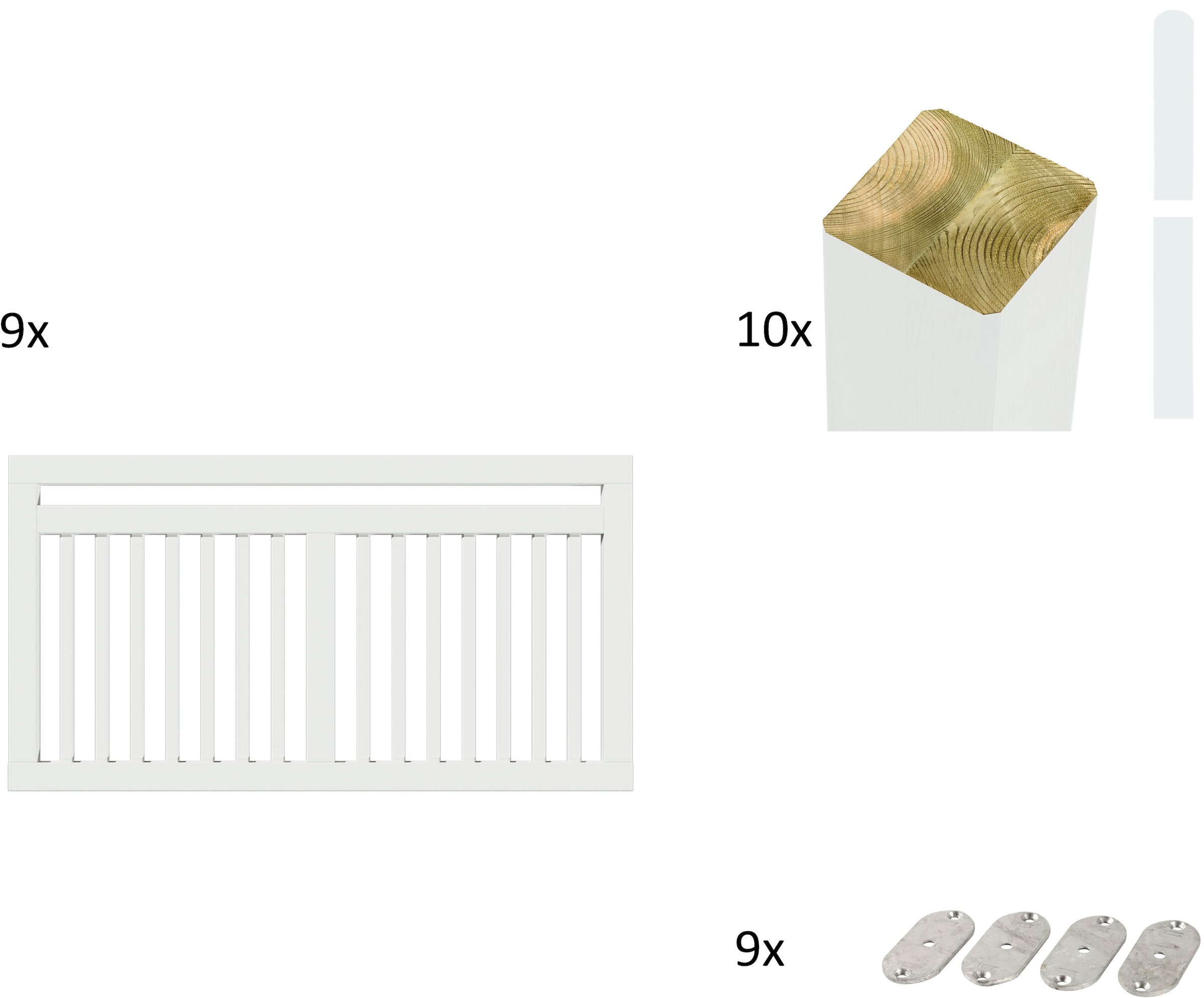 PLUS Gartenzaun "Linea", Höhe: 80 cm, Gesamtlänge: 4,78 bis 23,62 m, zum Einbetonieren