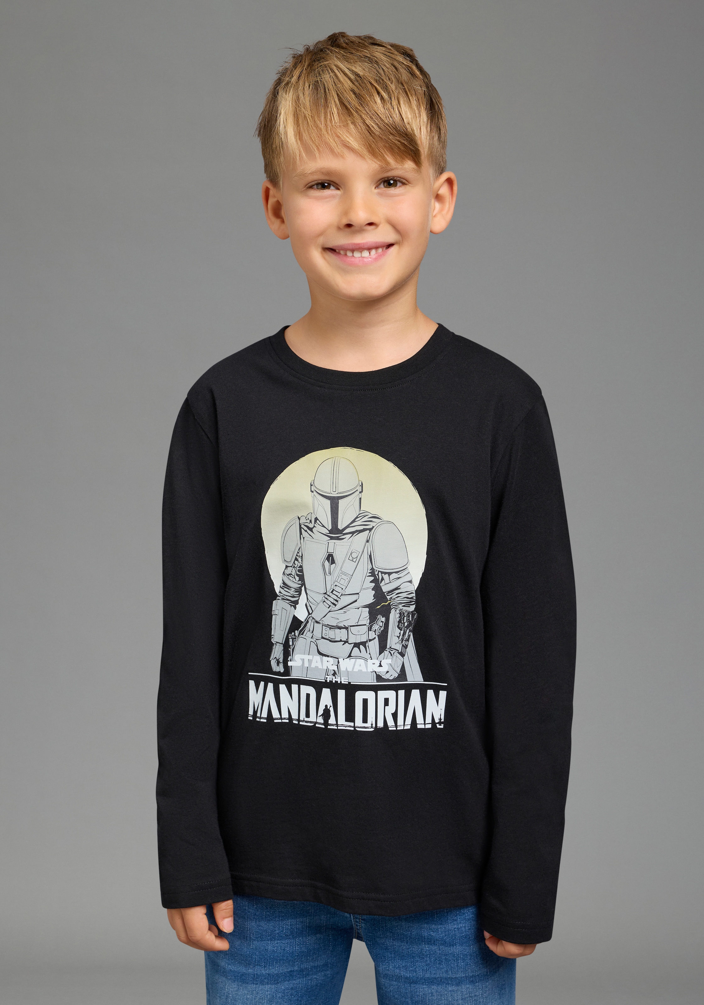 KIDSWORLD Langarmshirt "STAR WARS: MANDALORIAN Shirt, Disney" Disney-Shirt, Basic-Passform, Langarm, modischer Stil