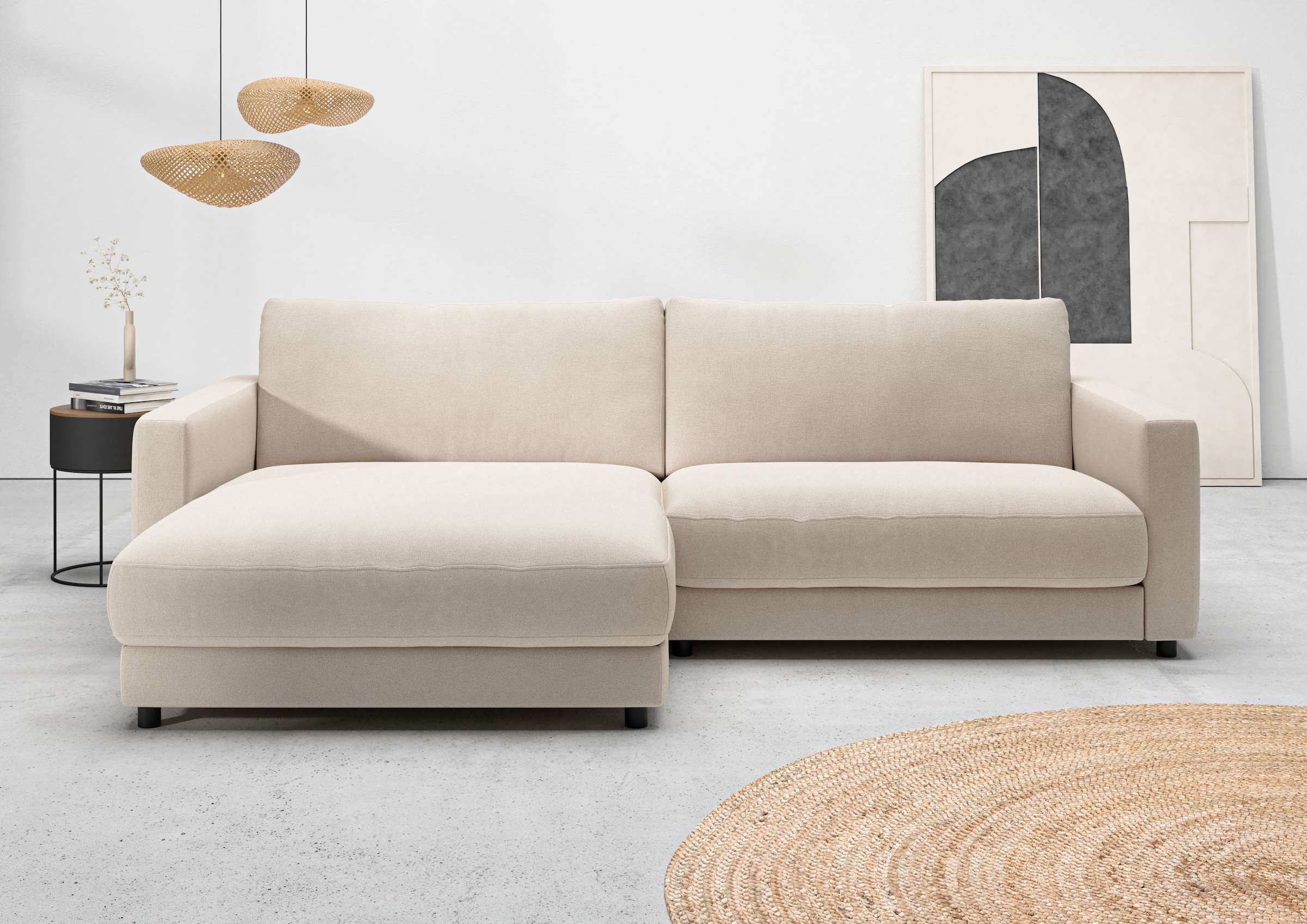 Home affaire Ecksofa "Ecksofa Jiro, L-Form, große Sitztiefe, Breite 265 cm" günstig online kaufen