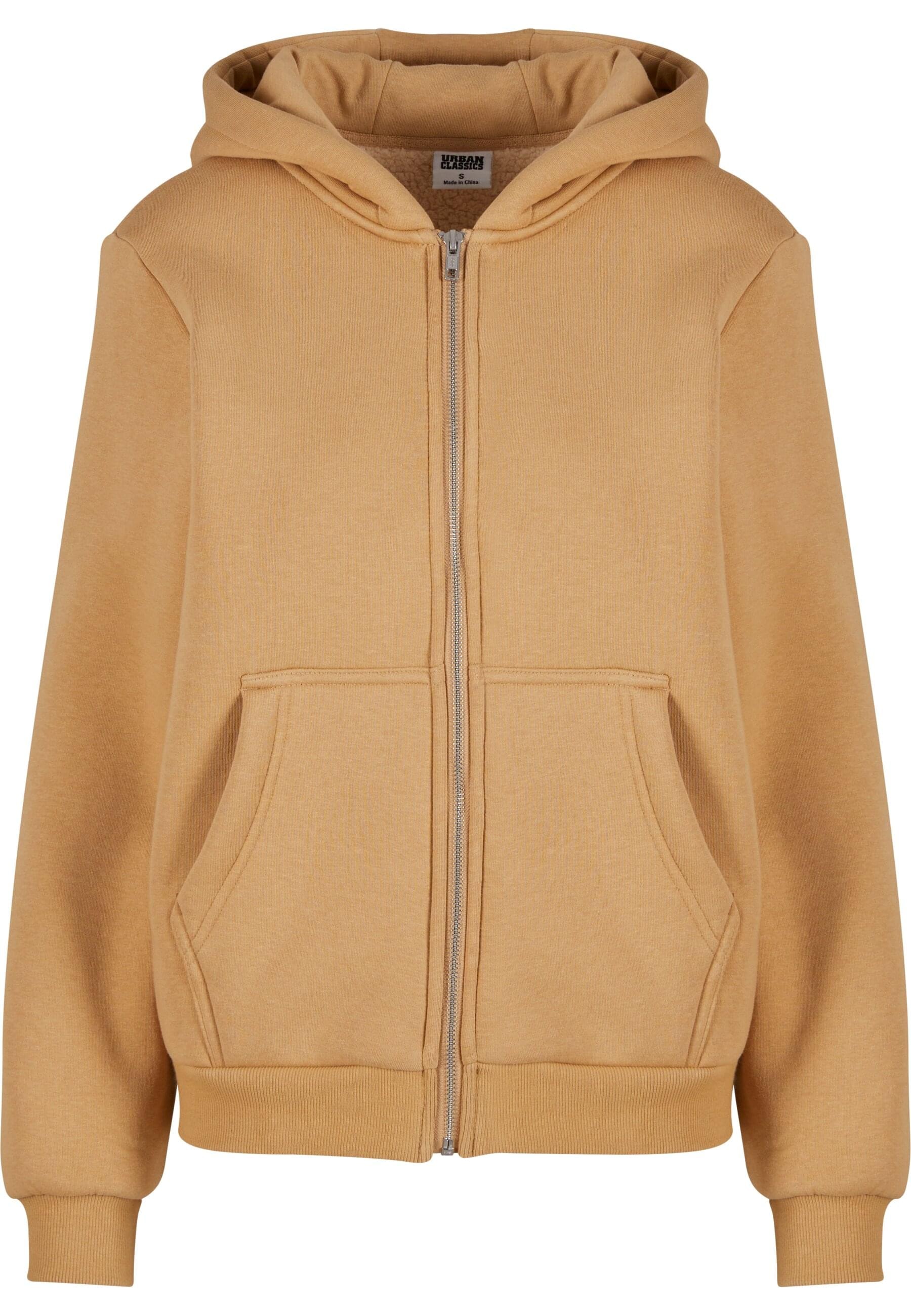 URBAN CLASSICS Sweatjacke "Urban Classics Ladies Bonded Sherpa Zip Hoody" günstig online kaufen