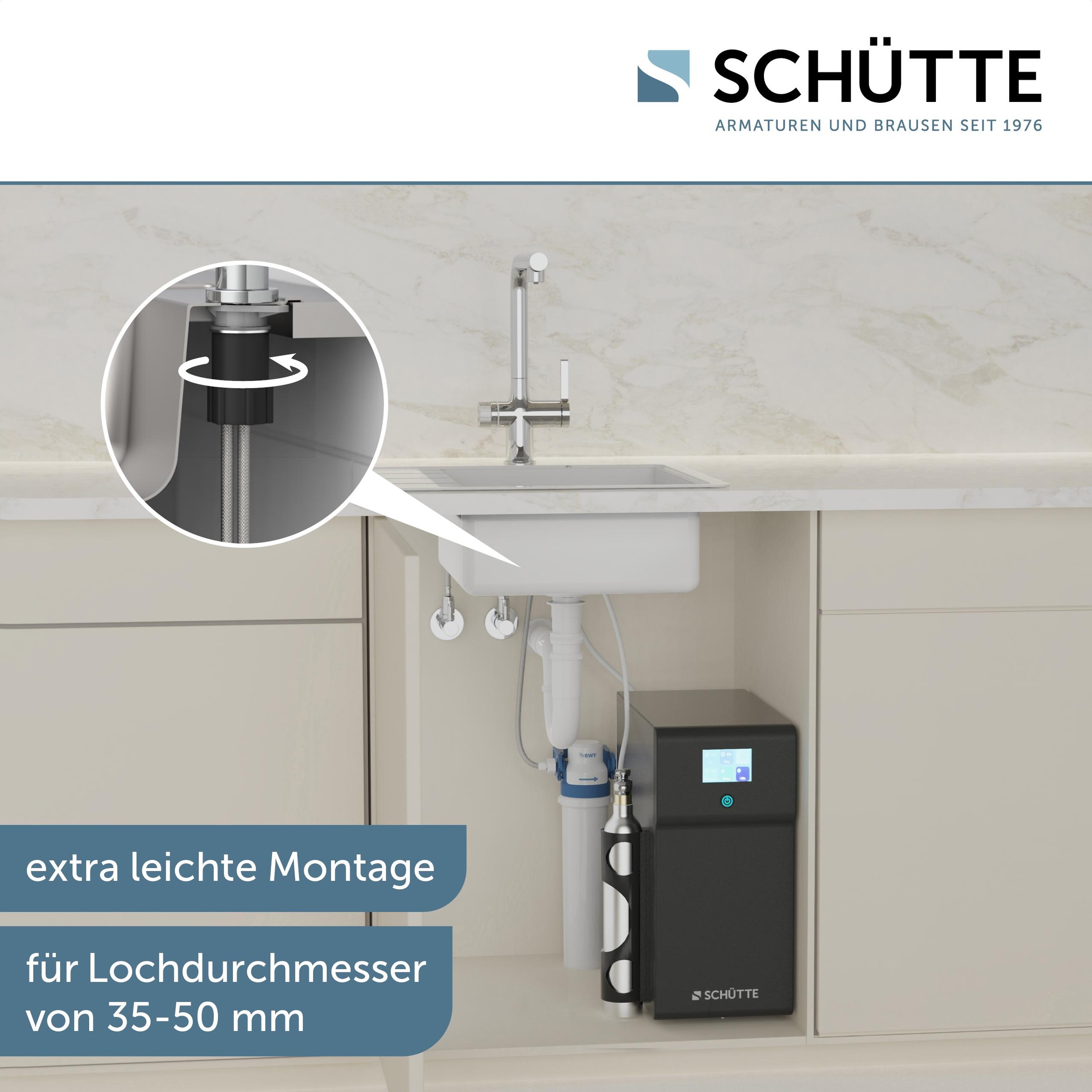 Schütte Spültischarmatur »»AQUASTAR PREMIUM« Sprudelwasser-Spültischarmatur«, mit Kühlsystem, Filter, Filterkopf und handelsüblicher CO2-Kartusche