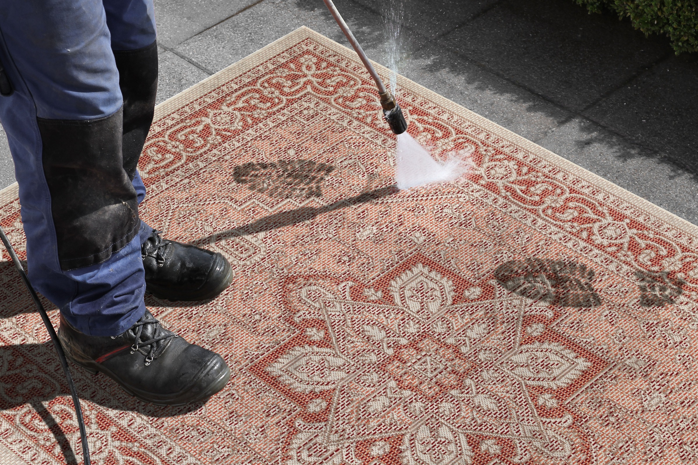 NORTHRUGS Teppich »Anjara«, rechteckig, 4 mm Höhe, In-und Outdoor geeignet, Strapazierfähig und pflegeleicht, Flachgewebe